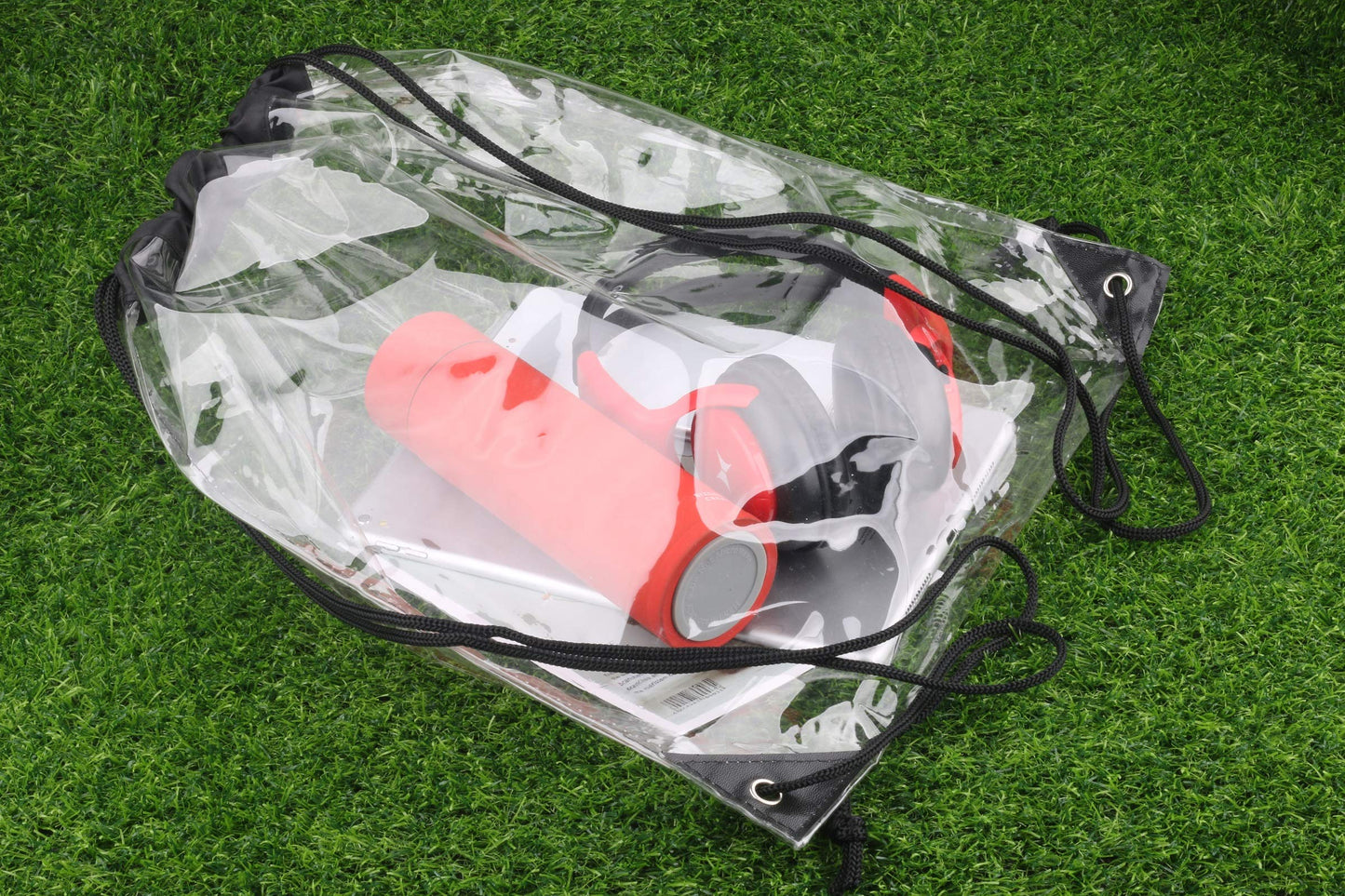 HAOGUAGUA 2 Pieces Clear Drawstring Bags, Waterproof Small Clear Bag for Stadium Colleges Sport Event Work Concert Security Approved