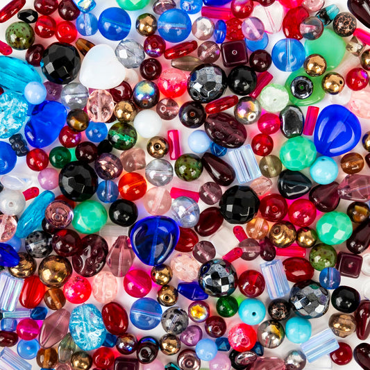 Assorted Glass Beads for Jewelry Making, DIY Lamp Work, Arts and Crafts, and Decorative Hobby Artistry, Colorful Crystal Assortment Bulk Mix, 4-18mm (Mixed Colors) (1)