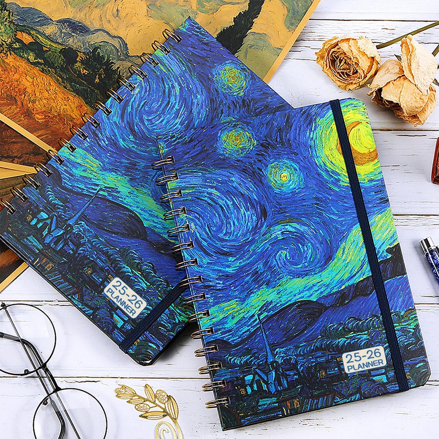 2025-2026 Planner – Jul.2025 - Jun.2026, Weekly ＆ Monthly Academic Planner 2025-2026, with Tabs, 6.4" x 8.5", Hardcover, Strong Binding, Thick Paper, Back Pocket, Elastic Closure, Inner Pocket