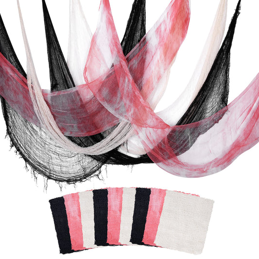 Watayo 9 Pcs Halloween Creepy Cloth, Scary Spooky Fabric Cloth, Halloween Stretch Spider Web Weave Creepy Gauze for Party Haunted House Decor