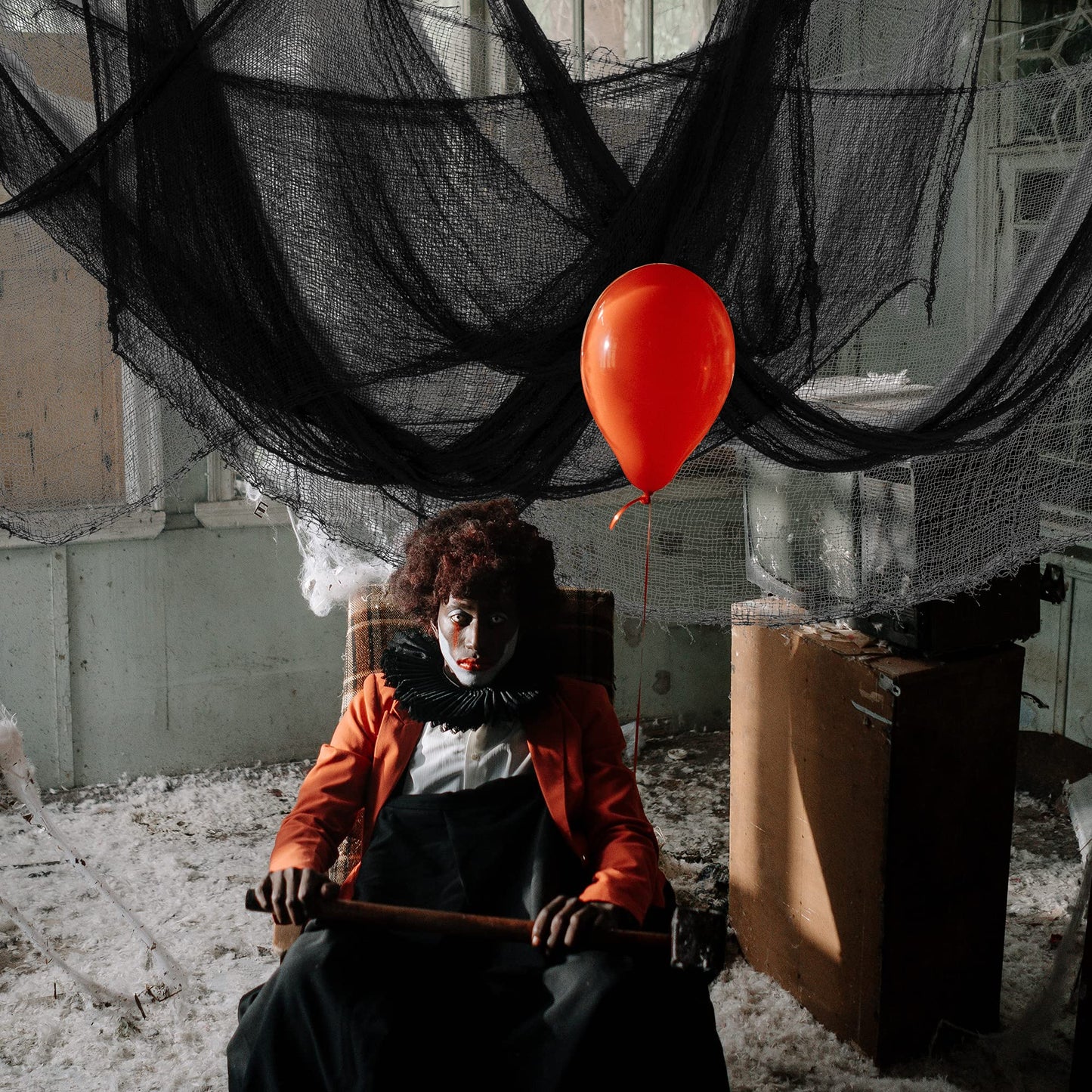 Alpurple 6 PCS Halloween Creepy Cloth, 30 x 72 Inch Black Scary Spooky Fabric Cloth, Freaky Loose Weave Creepy Gauze for Halloween Party Decoration