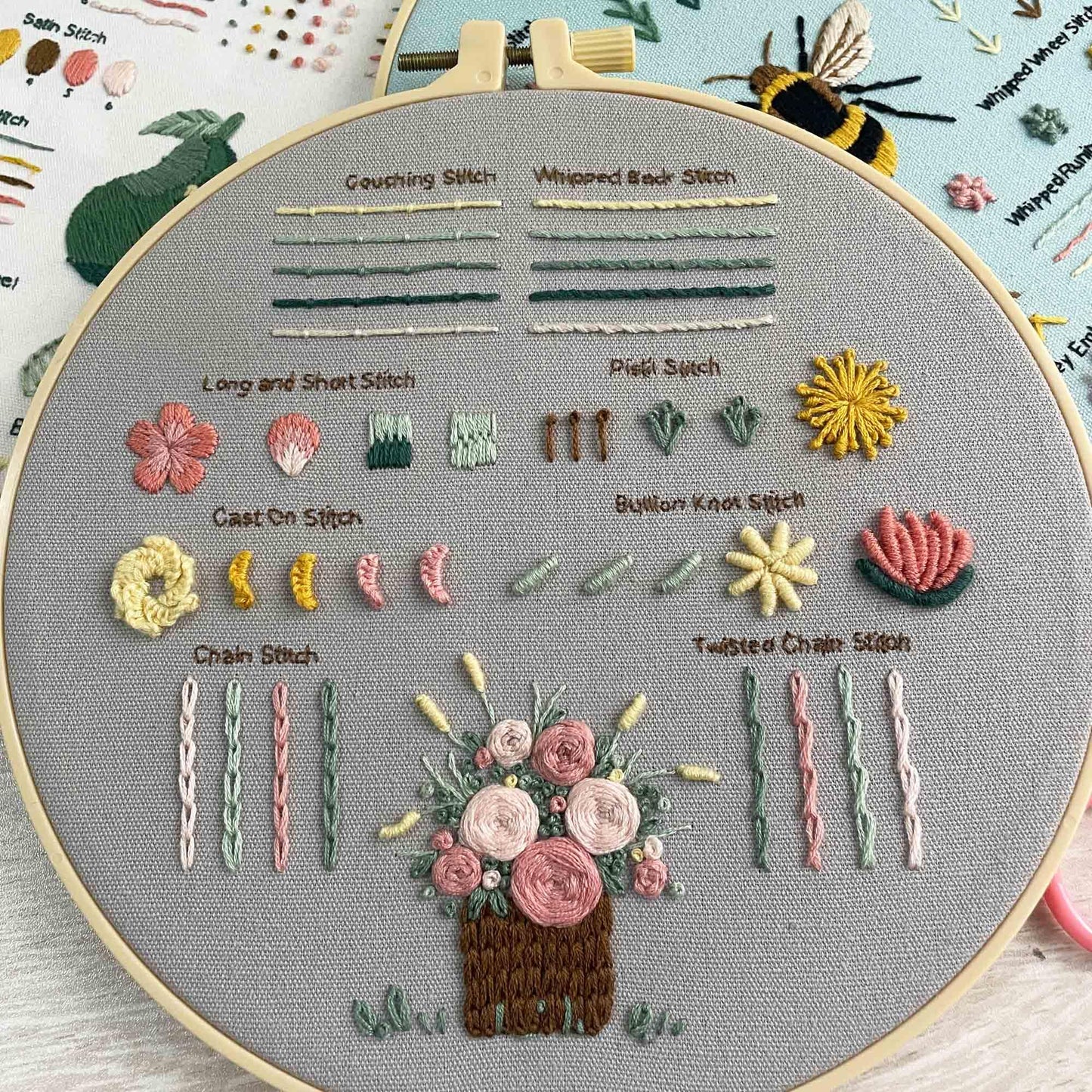 3 Embroidery kit for Beginners, Beginner Embroidery Kit for Adults. Starter Kits to Learn 28 Different Stitches, Including Fabric with Prints, Threads, Needles, Hoop and Video tutorials…