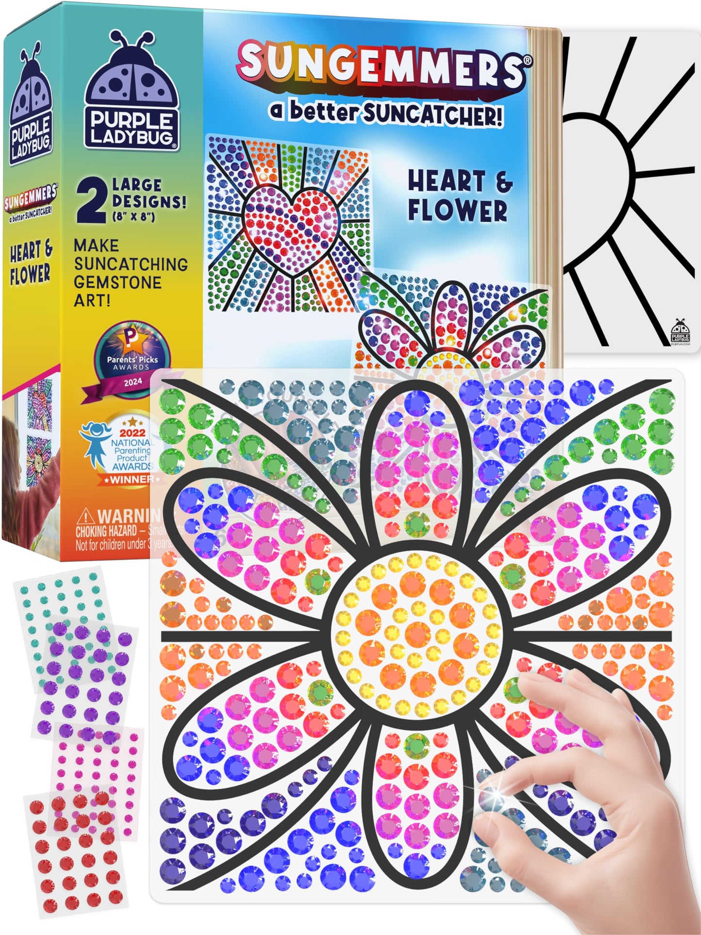SUNGEMMERS DIY Gem-Sticker Window Diamond Art Suncatcher Kits - Summer Toys for Children, Birthday Gifts for 6 7 8 9 10 11 12 Year Old Girls & Boys, Fun Arts & Crafts for Kids Ages 8-12 6-8