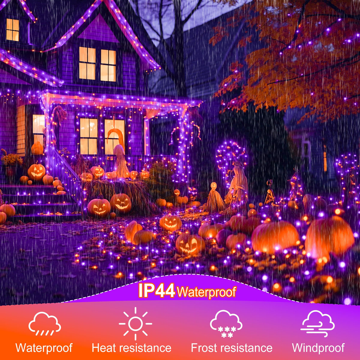 500 LED Halloween Lights Outdoor, 164 FT Fairy Lights with 8 Modes