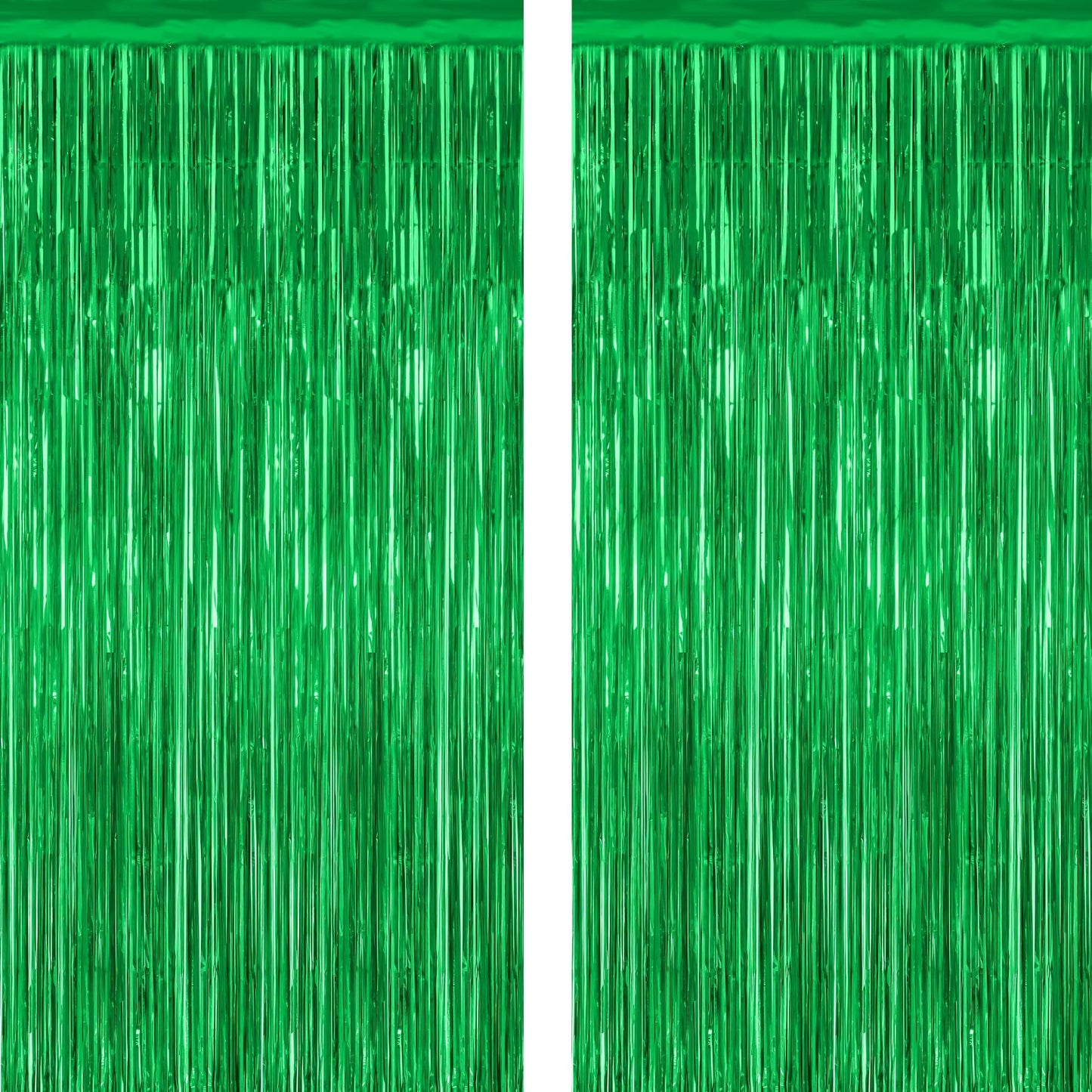 2 Pack Tinsel Backdrop, 3.28 FT x 7.05 FT Green Party Decorations, Metallic Football Backdrop Curtains Tinsel Curtains Streamer Backdrop, Party Supplies Wall Decor for Football Party Birthday