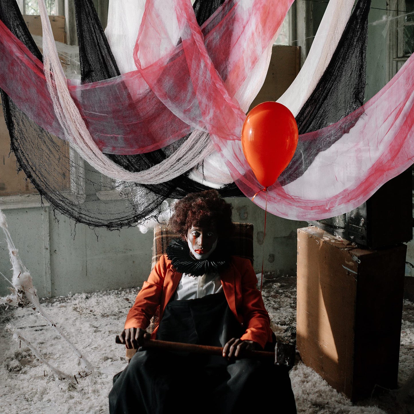 Watayo 9 Pcs Halloween Creepy Cloth, Scary Spooky Fabric Cloth, Halloween Stretch Spider Web Weave Creepy Gauze for Party Haunted House Decor