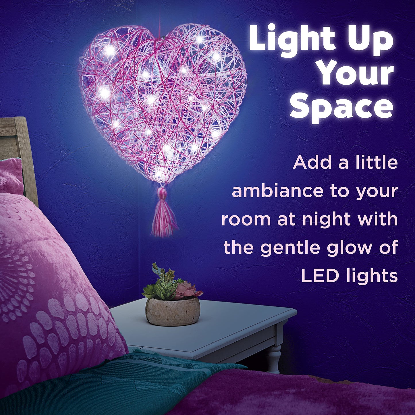 Creativity for Kids String Art Heart Light Kit | Create a Glowing Heart Lantern with Easy String Art | Relaxing DIY Craft & Mindful Activity for Kids and Tweens Everywhere (Ages 8+)