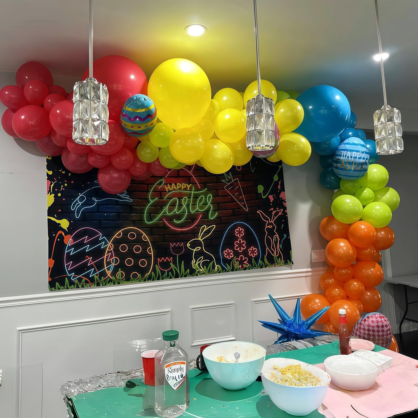 141 Pcs Rainbow Neon Balloon Arch Kit, Hot Pink Lime Green Orange Slate Blue Yellow Latex Hawaii Summer Tropical Balloon Garland for Hawaiian Luau Aloha Birthday Baby Shower Pool Party Decorations