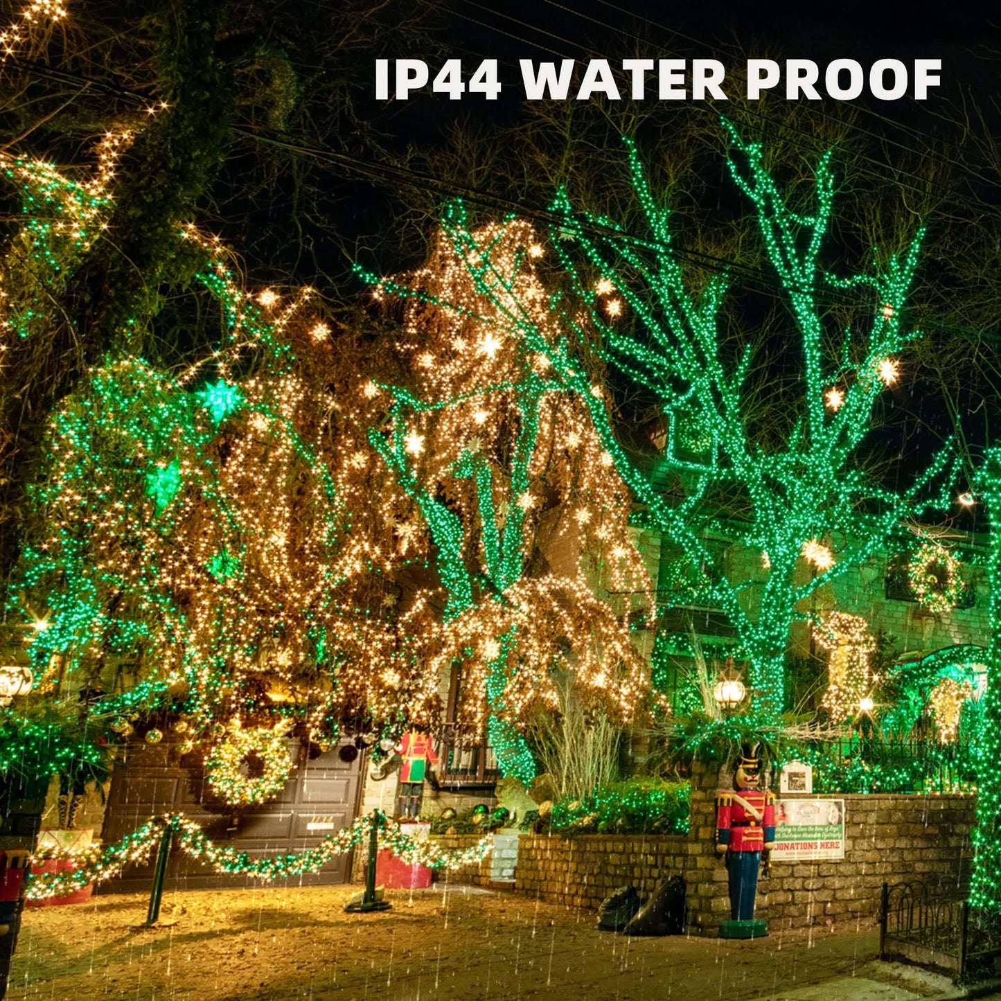 Green Christmas Lights, 18.5FT 100 Count Incandescent Halloween Lights, Waterproof St. Patrick's Day Decorations for Outdoor Indoor Xmas Tree Patio Home Party Garden Yard Decor