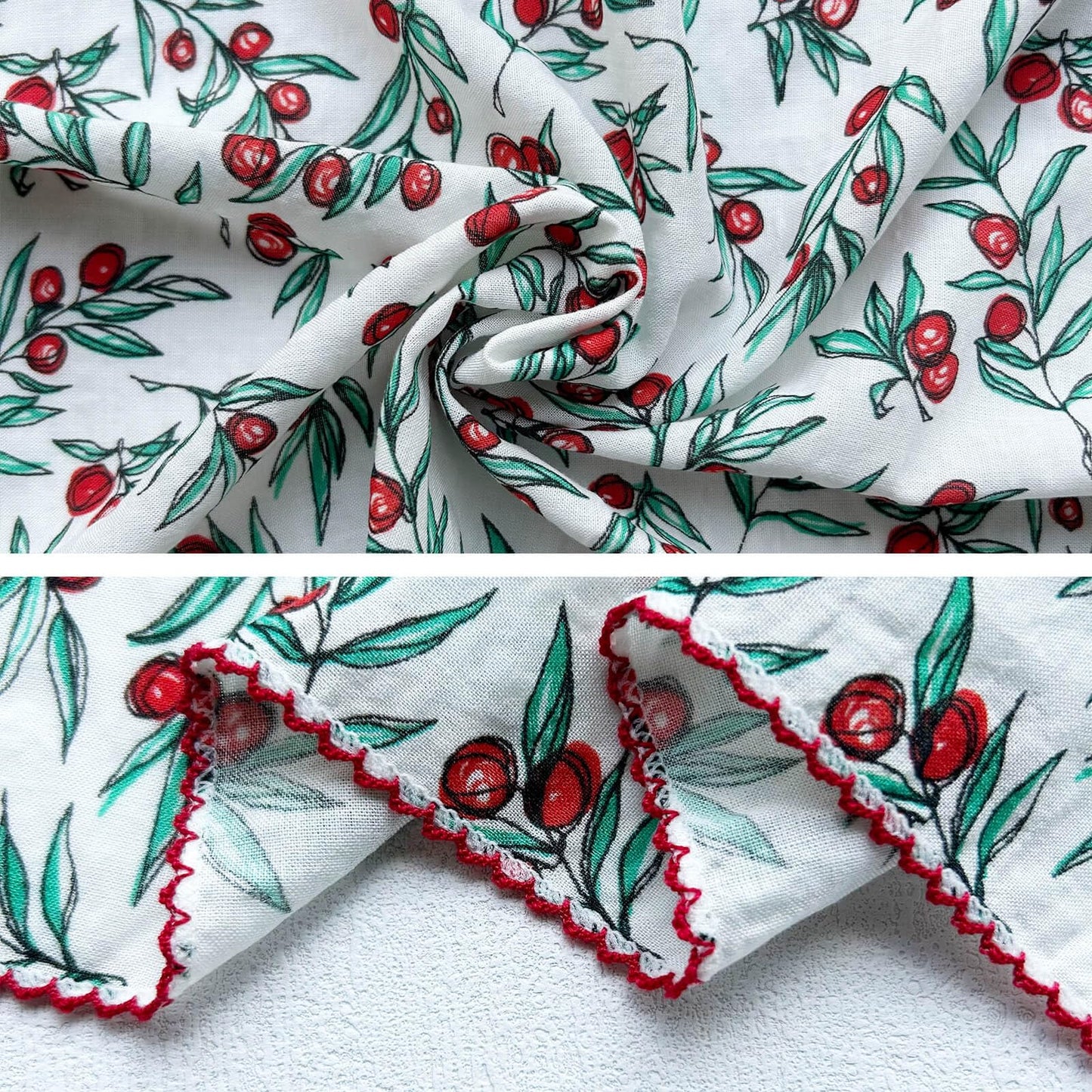 Valentine's Day Gift For Her, 4 Pcs 21"x21" Cotton Bandanas for Women, Super Soft Textured Fabric - Q01