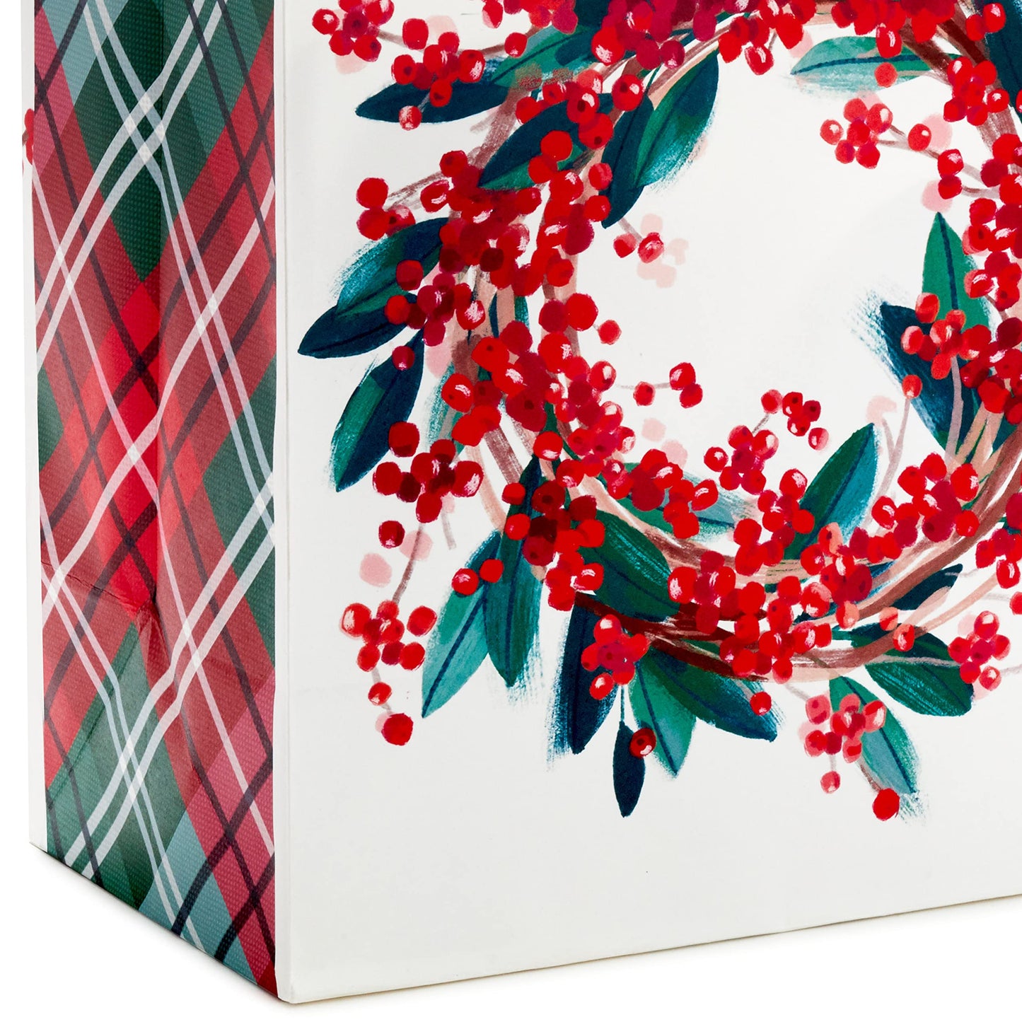 Assorted Christmas Gift Bag Bundle (8 Bags: 2 Small 5", 3 Medium 8", 3 Large 11") Classic Santa, Black and Red Plaid, Snowflakes, Holly
