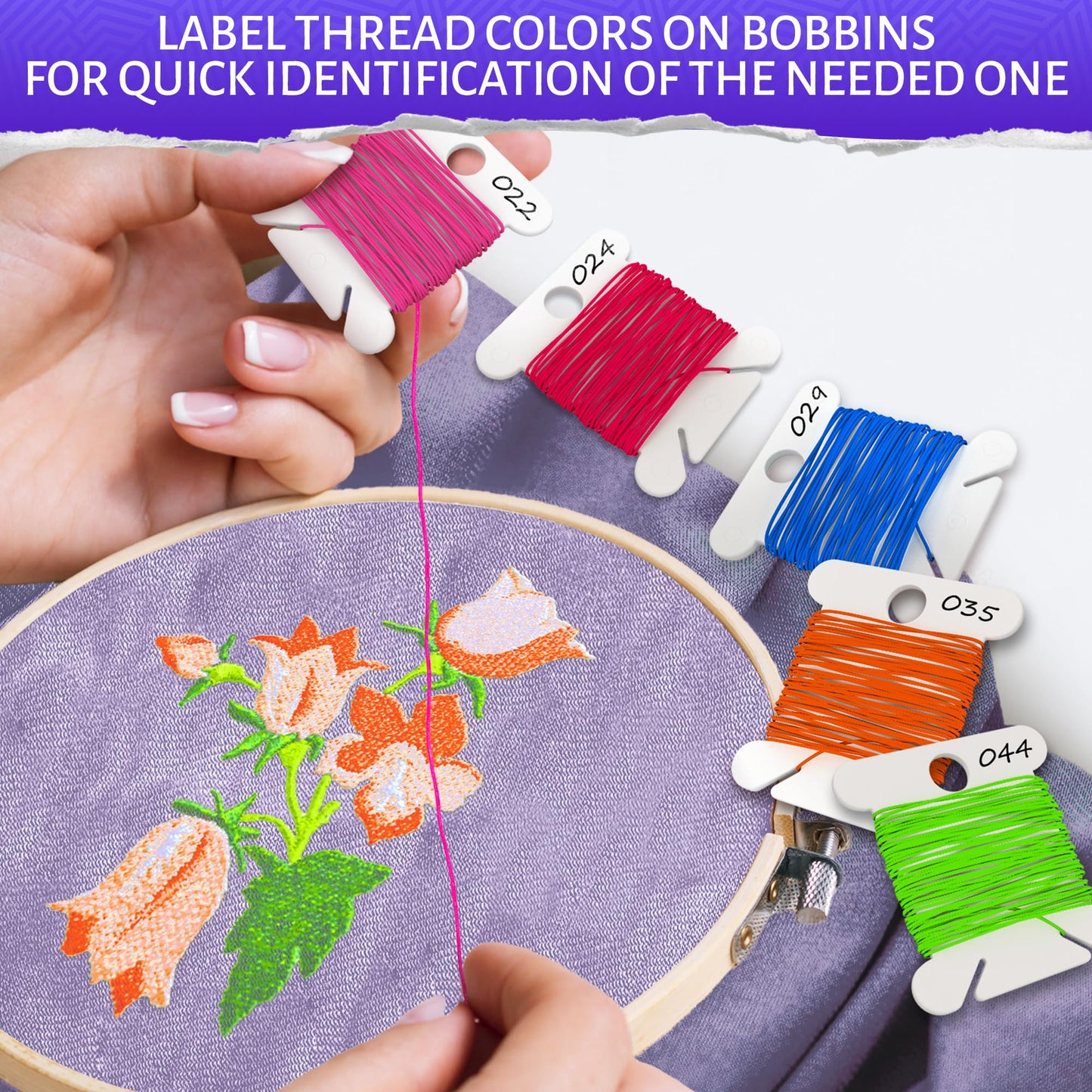 360 PCS Plastic Bobbins for Embroidery Floss | White Embroidery Floss Organizer, Embroidery Thread Organizer for Cross Stitch Organizer | Cotton Embroidery Floss Bobbins Storage for DIY Sewing Craft