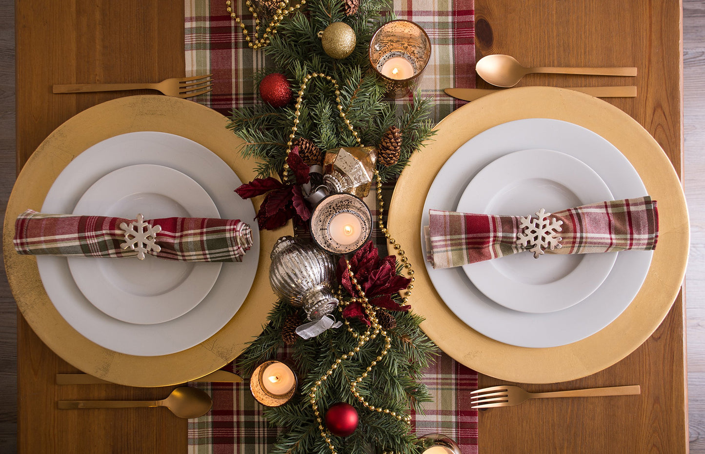 Give Thanks Plaid Fall Table Decor, Autumn & Thanksgiving Tabletop Linens, 14x72 Table Runner