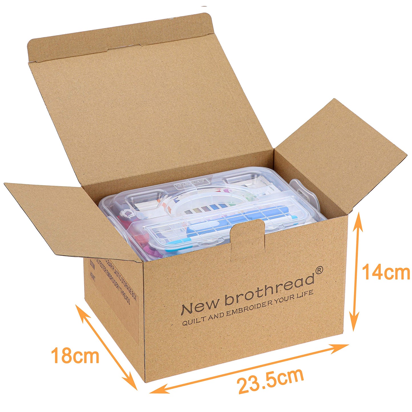 40 Colors Compatible with Brother 500m Each Embroidery Machine Thread with Clear Plastic Storage Box for Embroidery Sewing Machine