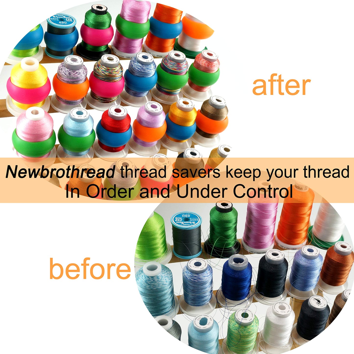 New brothread 100pcs Mix NOTIONS (60 Thread Spool Savers + 20 Bobbin Holders + 20 Bobbin Clamps) - Prevent Thread Tails from Unwinding - for Sewing and Embroidery Machine Thread Spools
