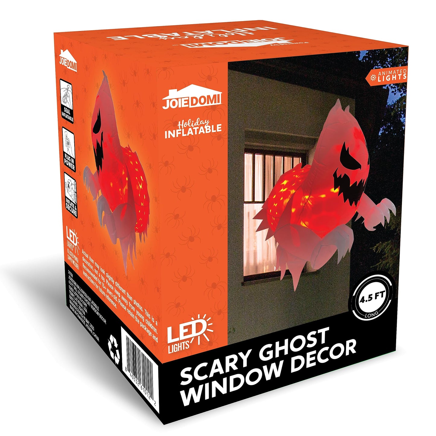 Joiedomi 4.5 FT Tall Halloween Inflatable Ghost Outdoor Decoration, Ghost Blow Up Yard Decorations with Rotating LED for Scary Halloween Decor, Window Decor