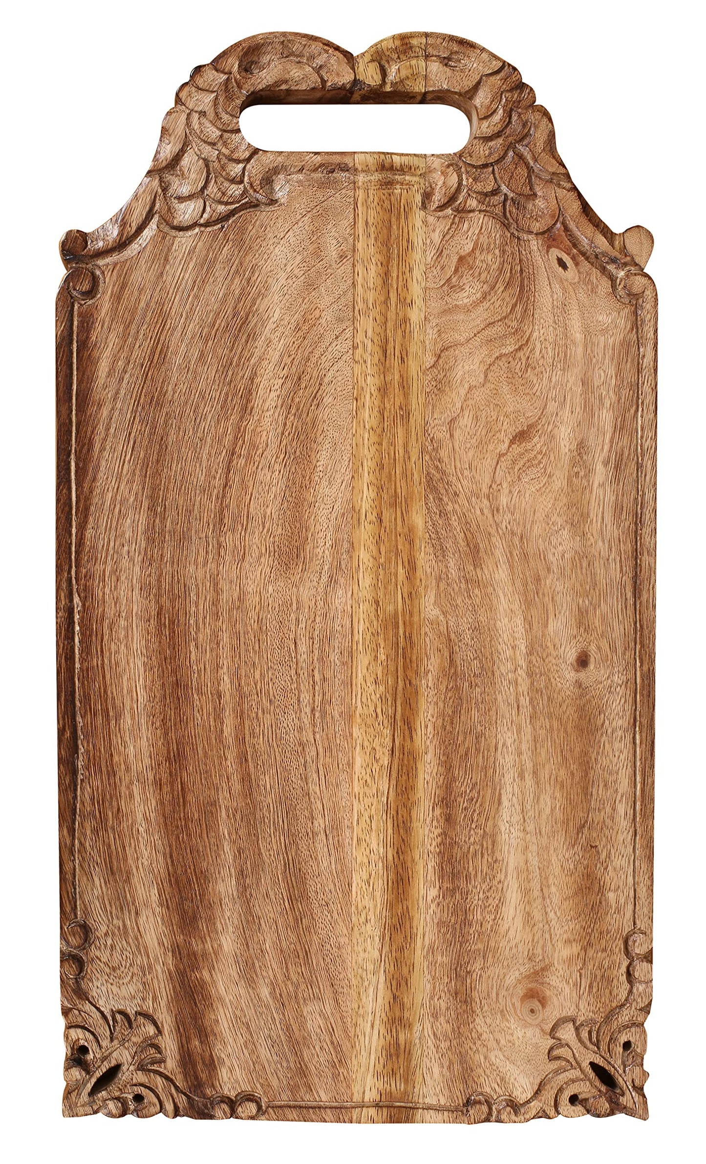 Mango wood hand carved Chopping & Serving Tray for kitchen, dining table and outdoor SIZE 16.5x9x0.95 inch