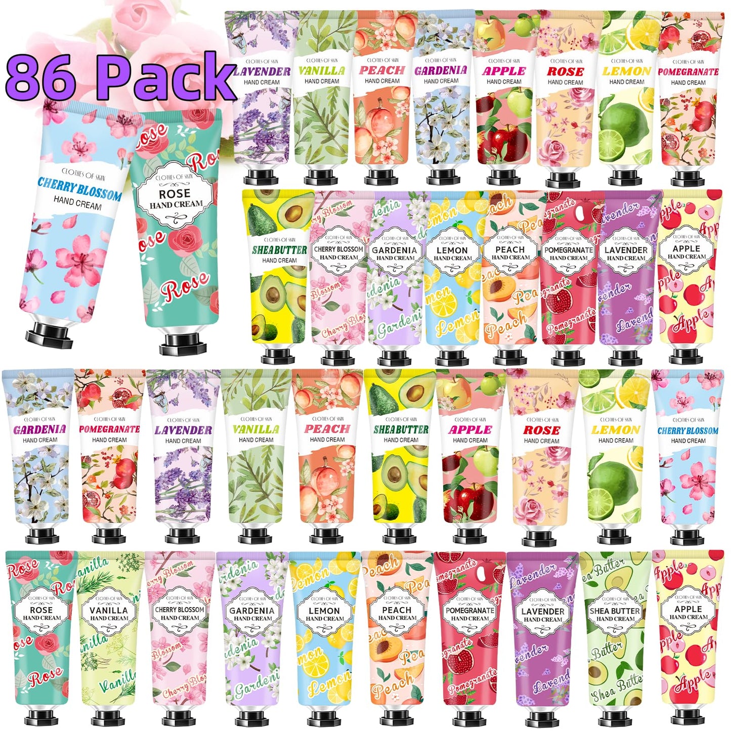 86 Pack Hand Cream Bulk Gifts for Women,Teen Girls,Easter Basket Stuffers,Mothers Day Gifts,Teacher Appreciation Gifts,Nurses Gifts ,Natural Plant Fragrance Travel Size Lotion for Dry Cracked Hands