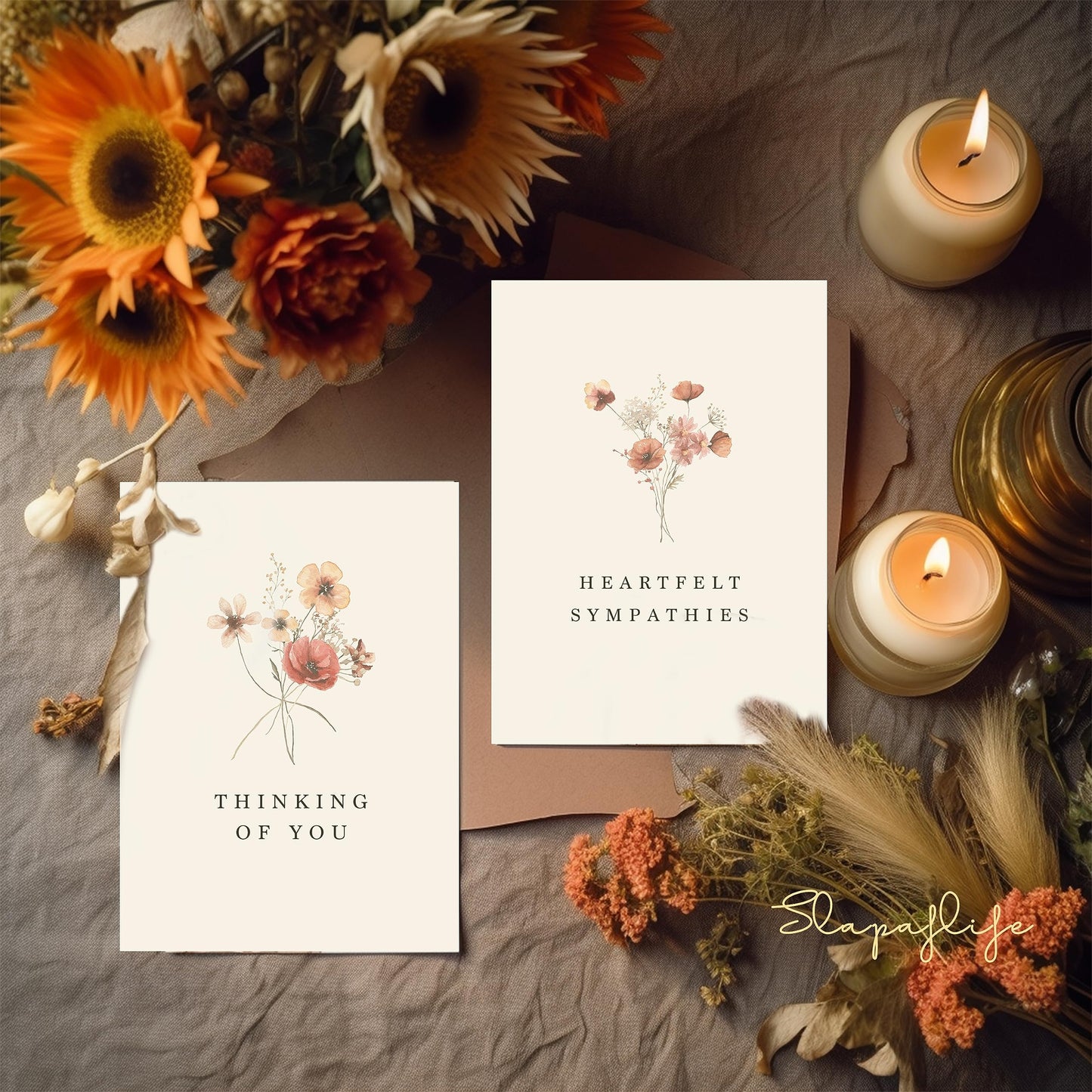 Sympathy Cards with Envelopes,Sympathy Cards Set of 48,Condolence Card with Matching Peel-and-Seal Rustic Envelopes,Each Card Comes with Heartfelt Condolences