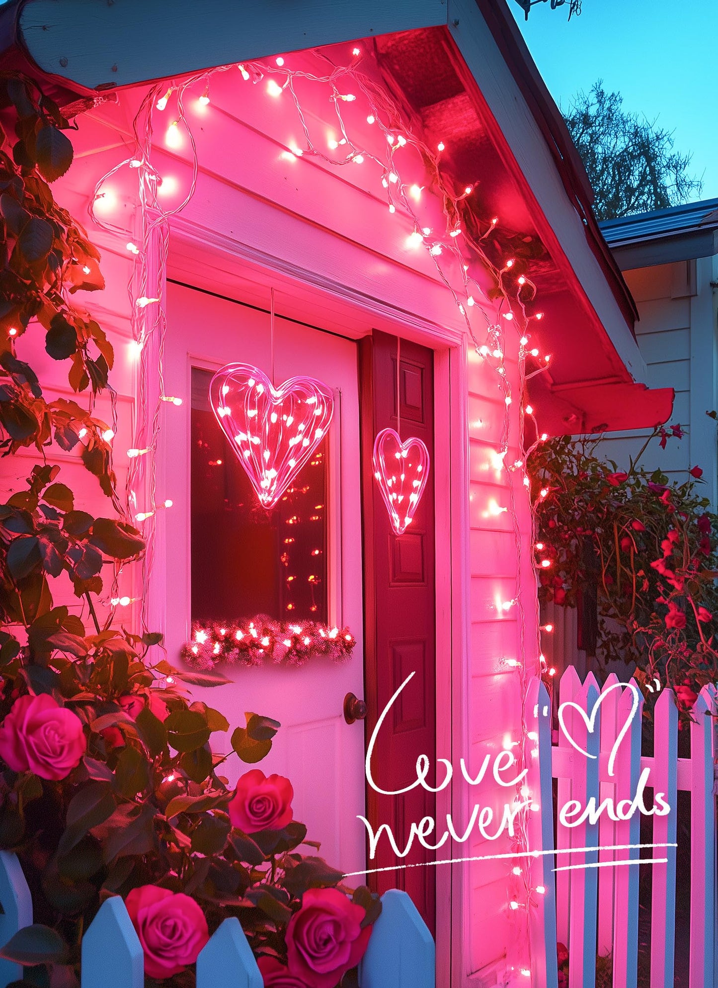Pink Christmas String Lights, 50 Count 12 Feet Incandescent Bulb Mini Valentine's Lights, Waterproof Pink Lights for Indoor Valentine's Day Garland Wedding Party Festival Xmas Tree Decoration