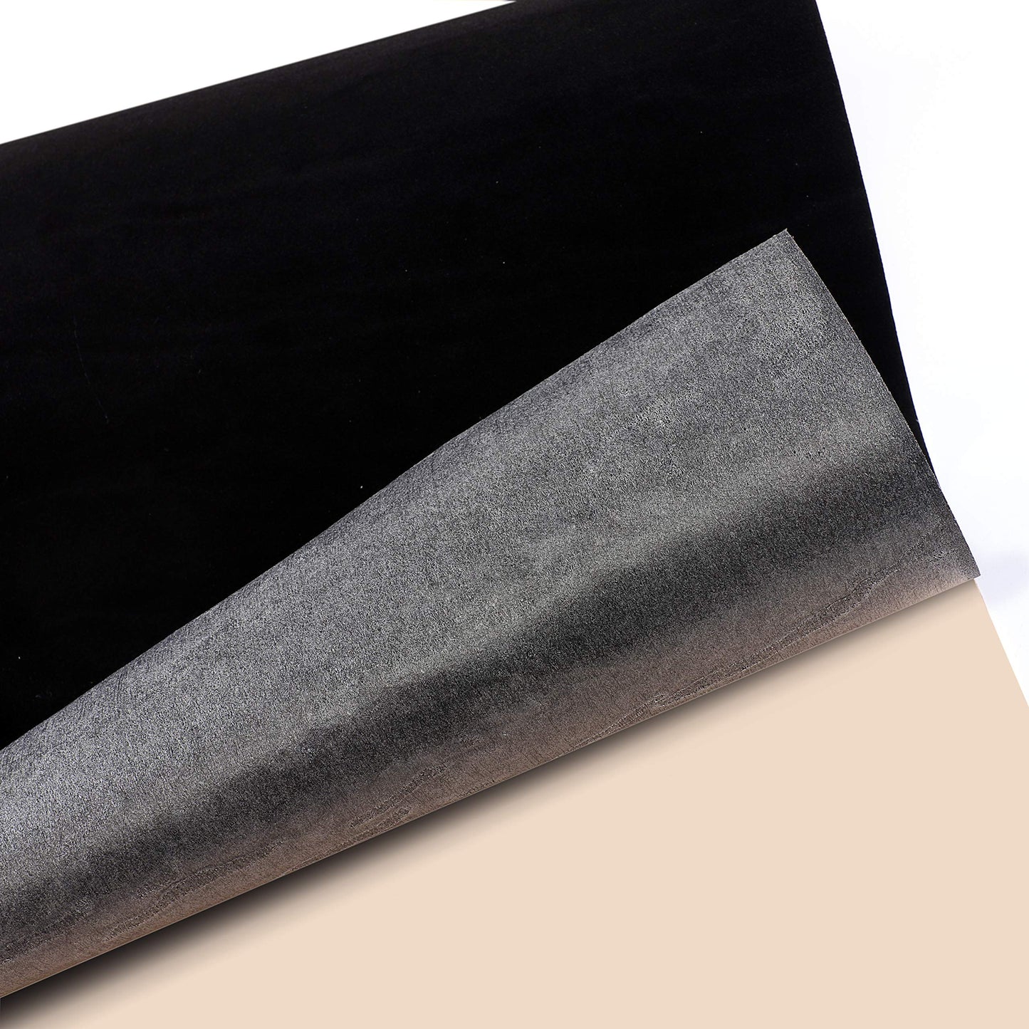 Self Adhesive Sheets, Adhesive DIY Felt Sheets for Art & Crafts, Peel & Stick Drawer/Jewelry Box Liner, Solid Color Felt Wallpaper (14.6" x 39.4", Black) - 2pcs
