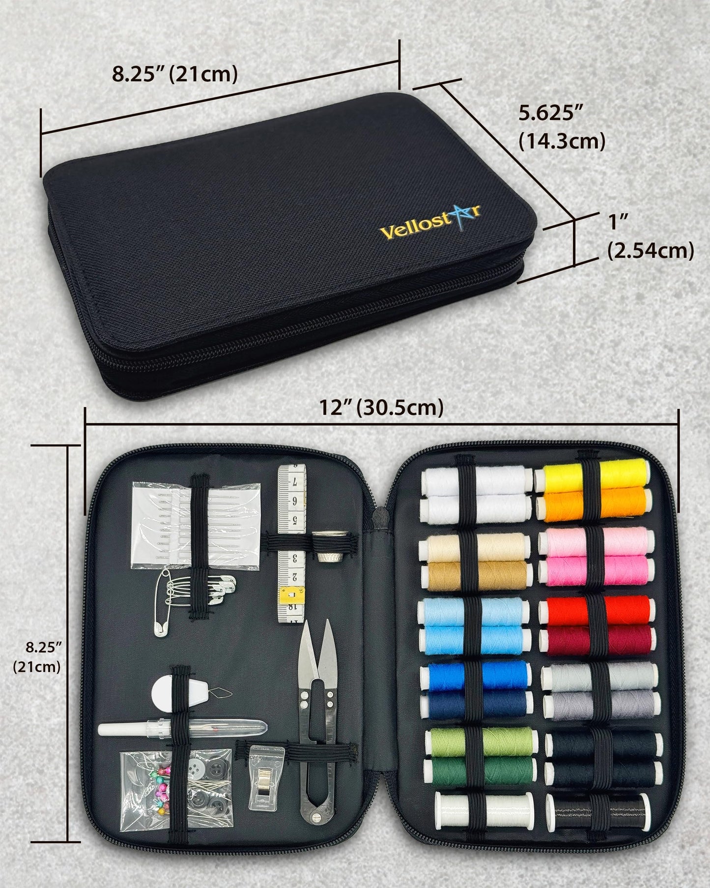 Beginner Hand Sewing Kit with Portable Case – Sewing Supplies for Adults & Kids, 22 Thread Spools, Needles, Scissors, Thimble & Measuring Tape for Home, Travel, Dorm & Emergency Clothing Repairs