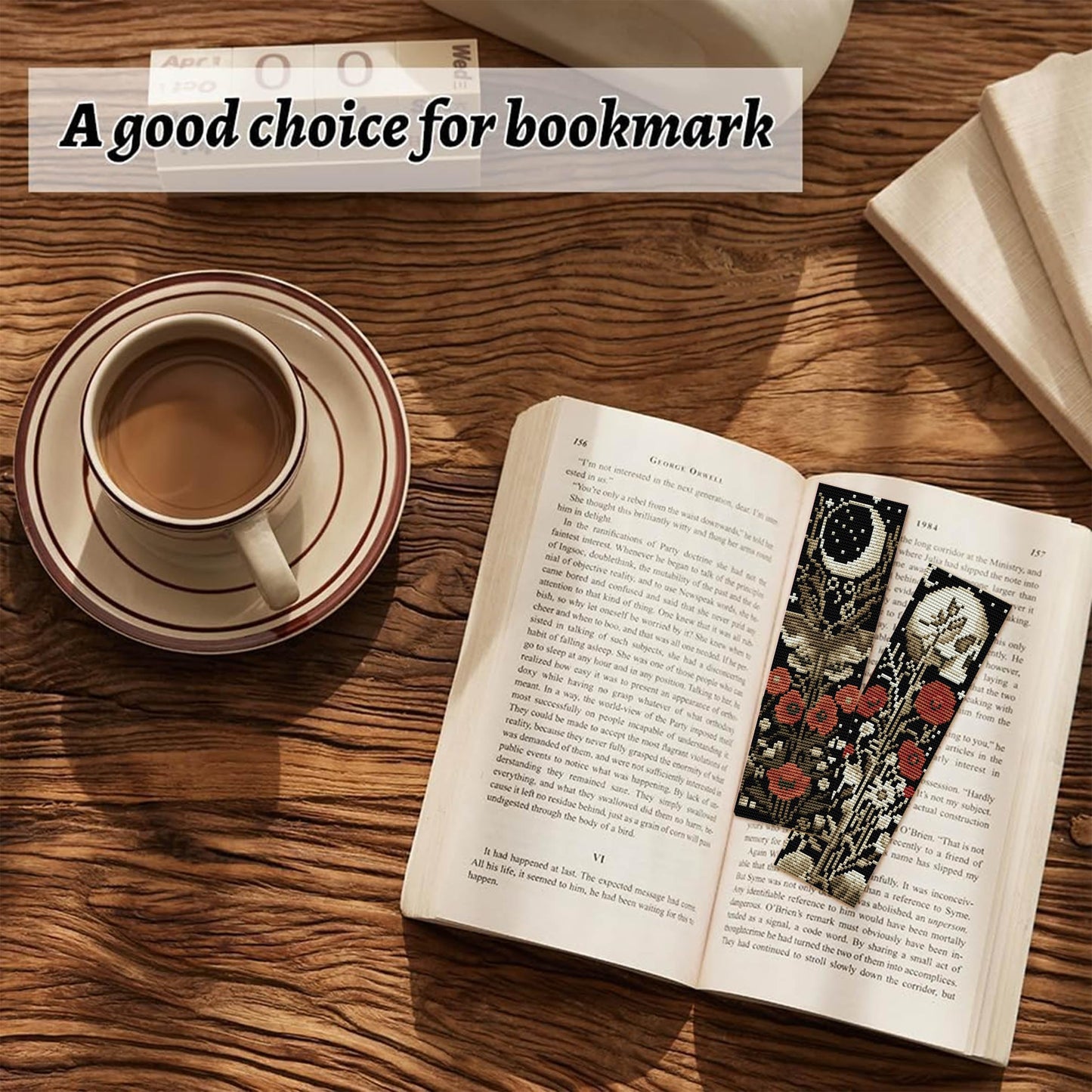 4 Pcs Flower Cross Stitch Bookmark Kit for Adult Beginners,Bohemia Moth Cross Stitch Kits 14 CT DIY Cross Stitch Kits Adult Stamped Bookmark Embroidery Bookmarks Kit