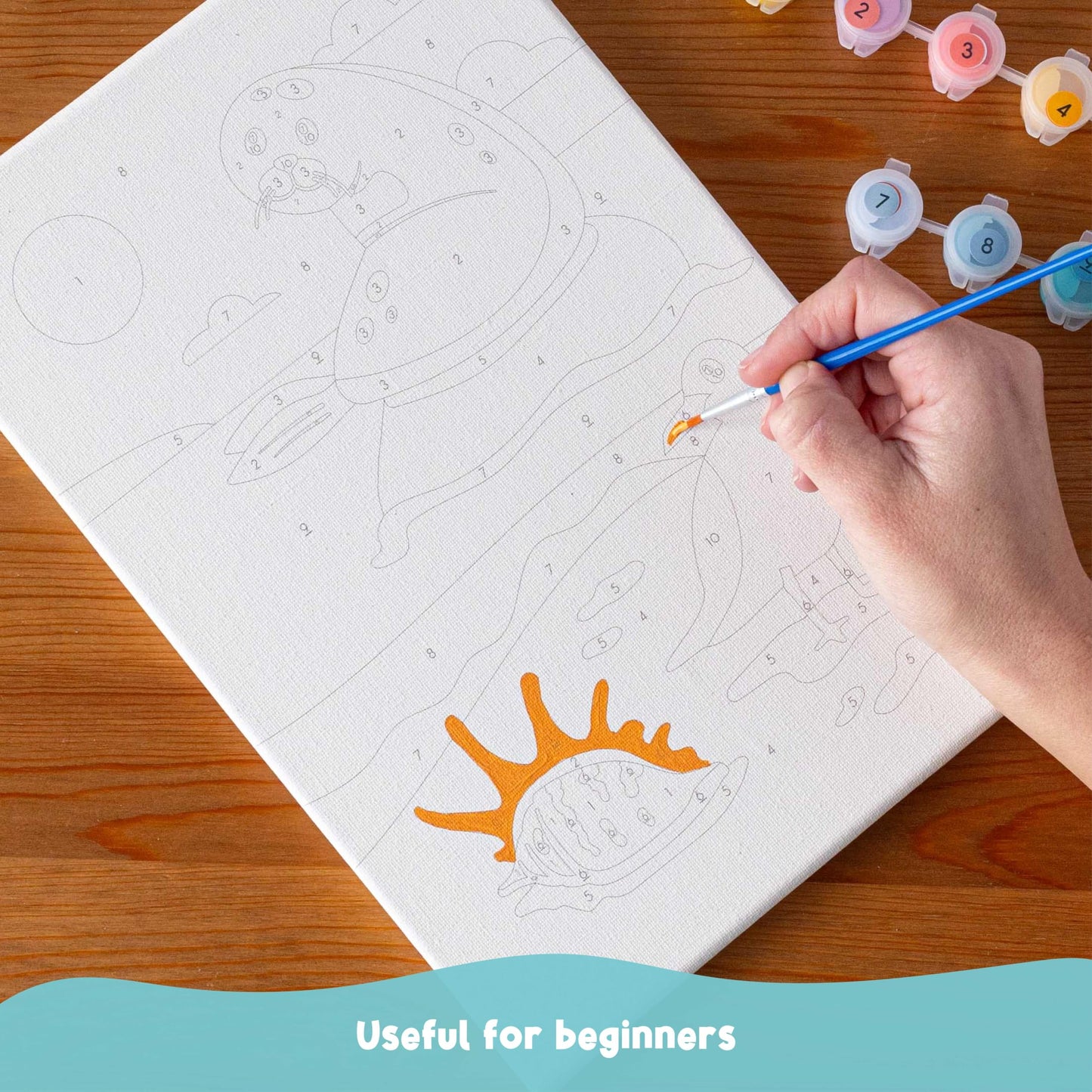 BONNYCO Paint by Numbers Kit for Kids Sea Animals Pack 3 Canvas. Paint by Number Canvas Framed, Ocean Gifts for Kids. Arts and Crafts 4-6 8-12, Pintar por Numeros. Pre Drawn Painting Under Sea Crafts