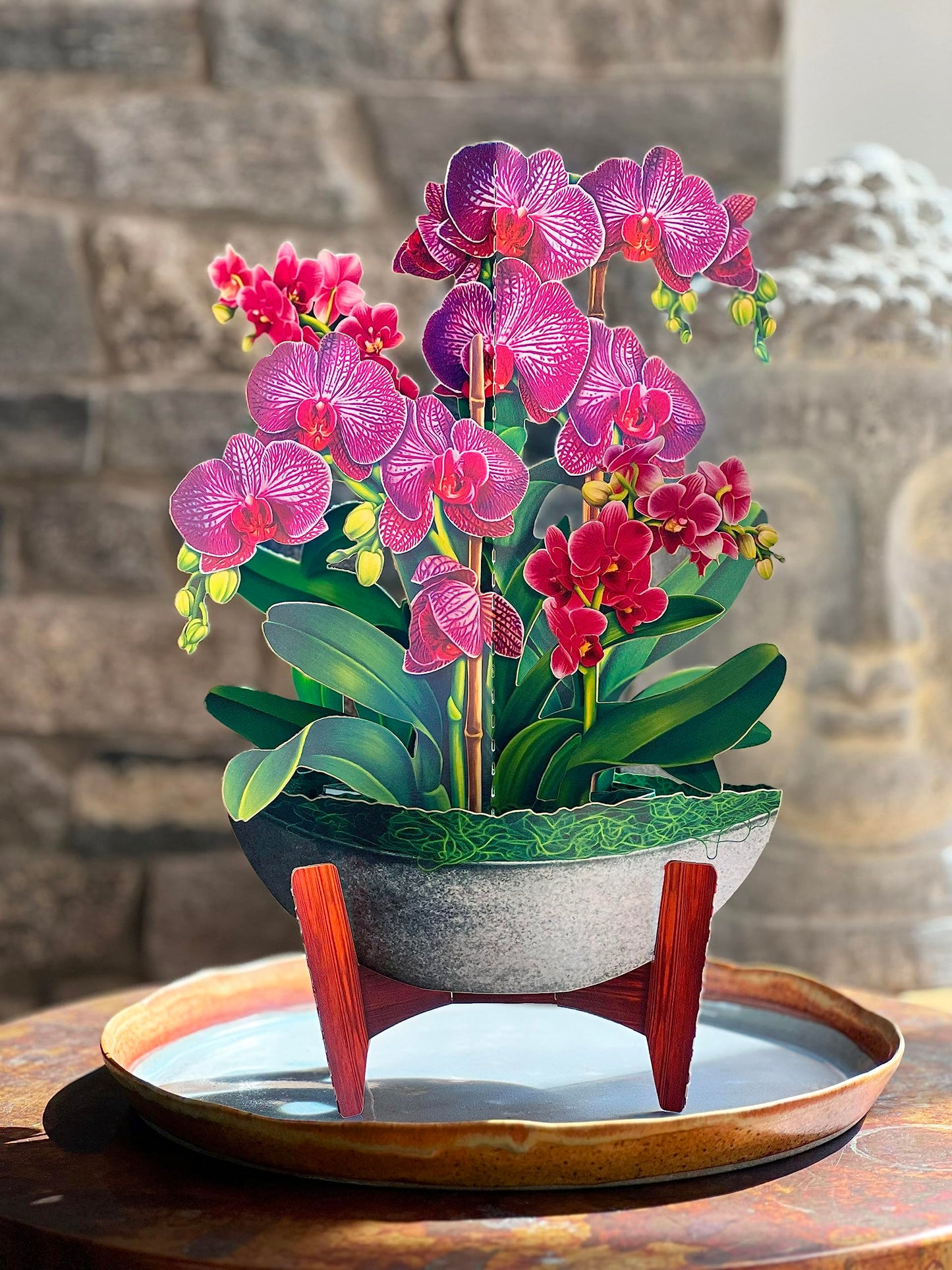 Freshcut Paper Pop Up Cards, Orchid Oasis, 12 Inch Life Sized Forever Flower Bouquet 3D Popup Greeting Card, Anniversary Card, Mother's Day, Blank Notecard & Envelope