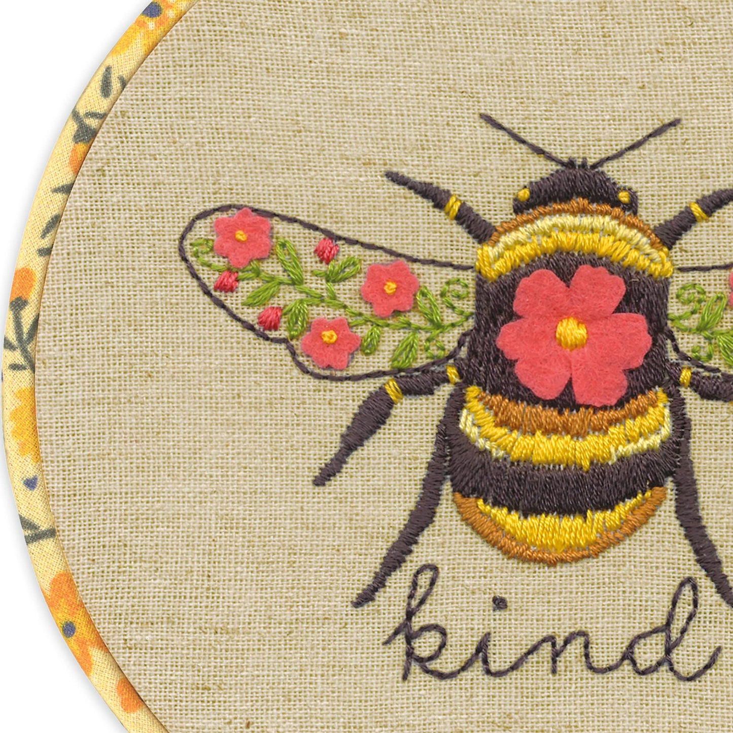 Dimensions 72-76314 Bee Kind Animal Embroidery Starter Kit for Beginners, 6" D, Multicolor, 6pcs
