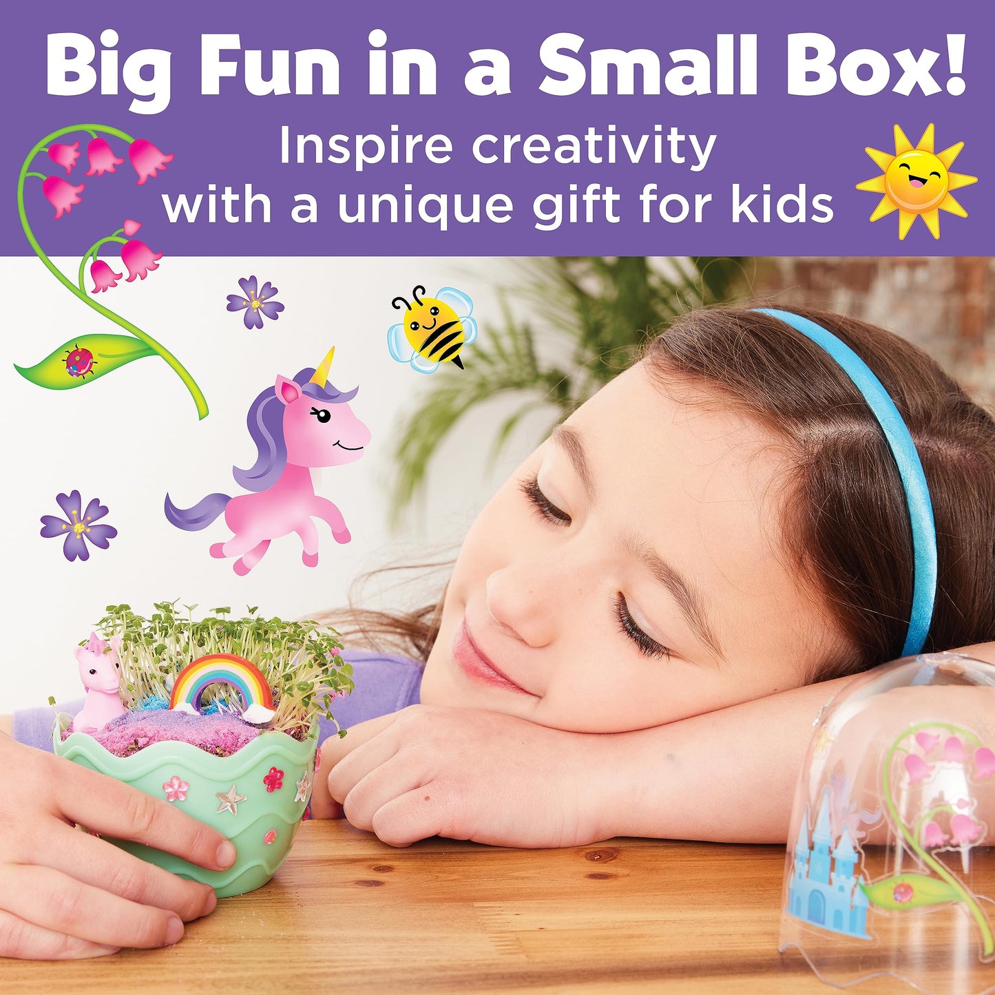Creativity for Kids Mini Garden: Magical Unicorn Terrarium Kit - Unicorn Gifts for Girls, Kids Craft and Toy, Unique Valentine's Day Gifts (Ages 6+)