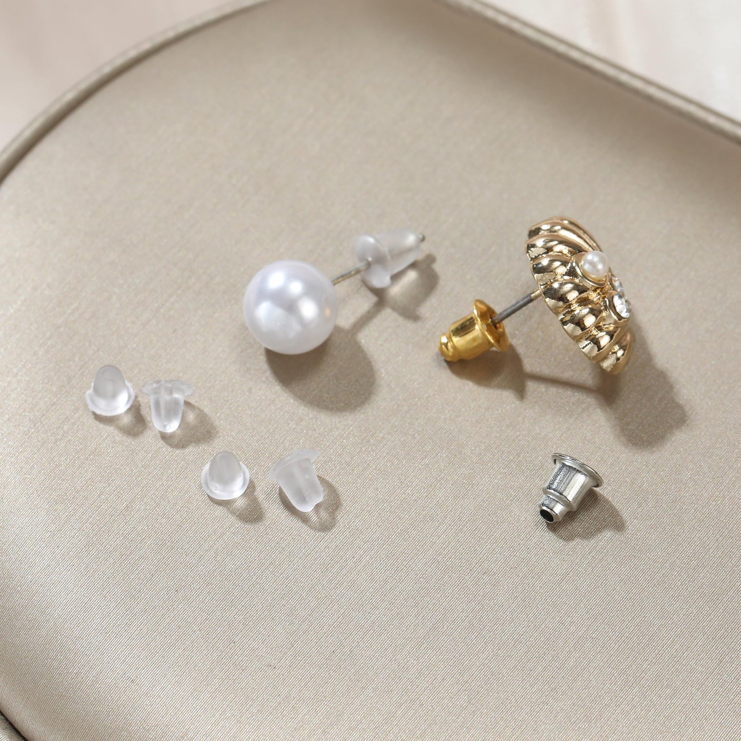 12 Styles 600 Pcs Earring Backs for Studs, Clear Plastic Earrings Hypoallergenic Metal Rubber Silicone Earring Backs Bullet Clutch Stoppers Replacement Kits for Fish Hook Earring Studs Hoops