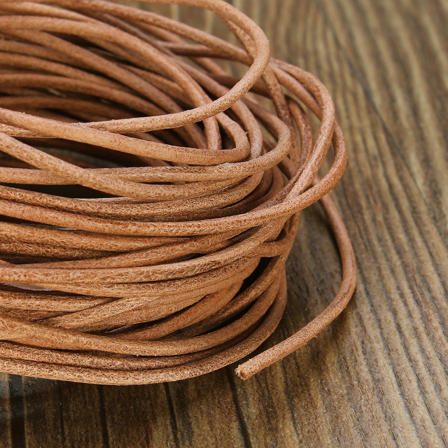 BEADNOVA Genuine Round Leather Cord Natural Leather Strips for Jewelry Making Bracelet Necklace Beading (11 Yards,1.0mm)
