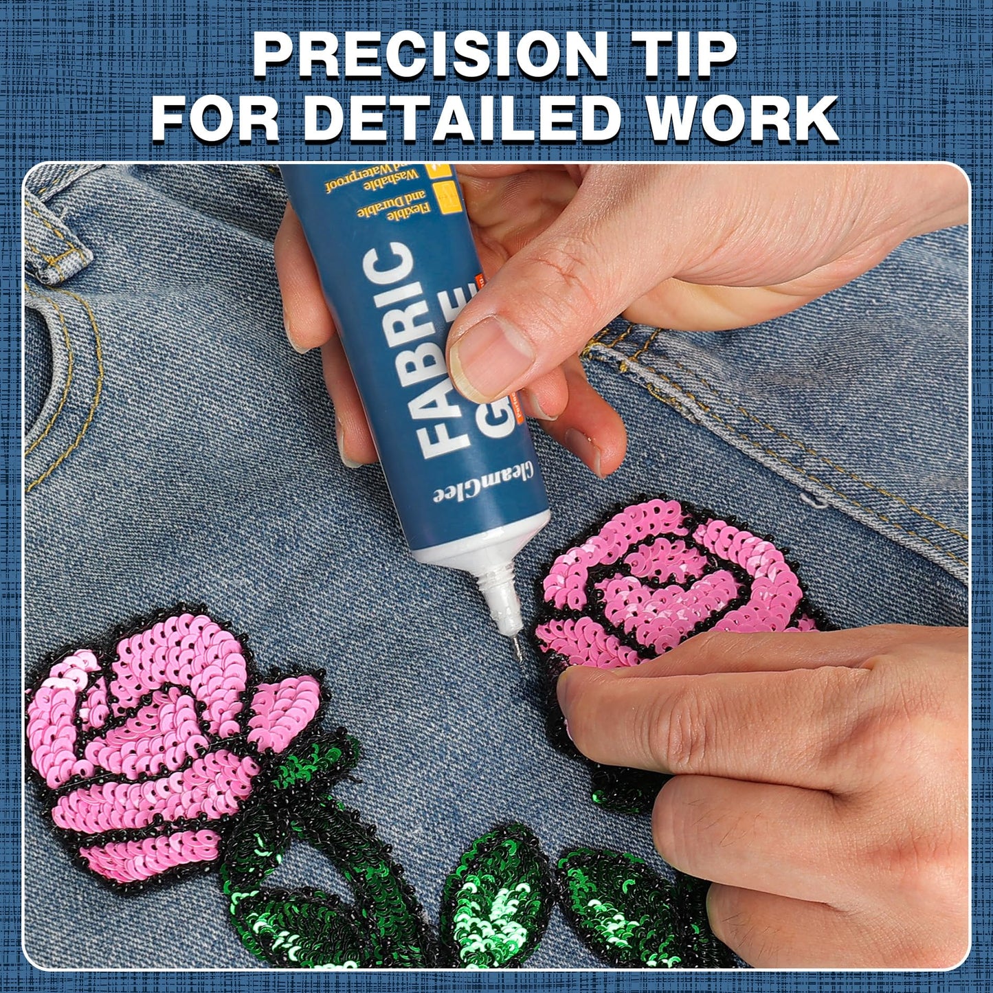 Fabric Glue Permanent, Extra Strong Fabric Adhesive, Washable Clear Clothing Glue for Clothes Repairs, Leather, Crafts, Upholstery, Material, Textile, Felt and Badges (50ml/1.76 oz)