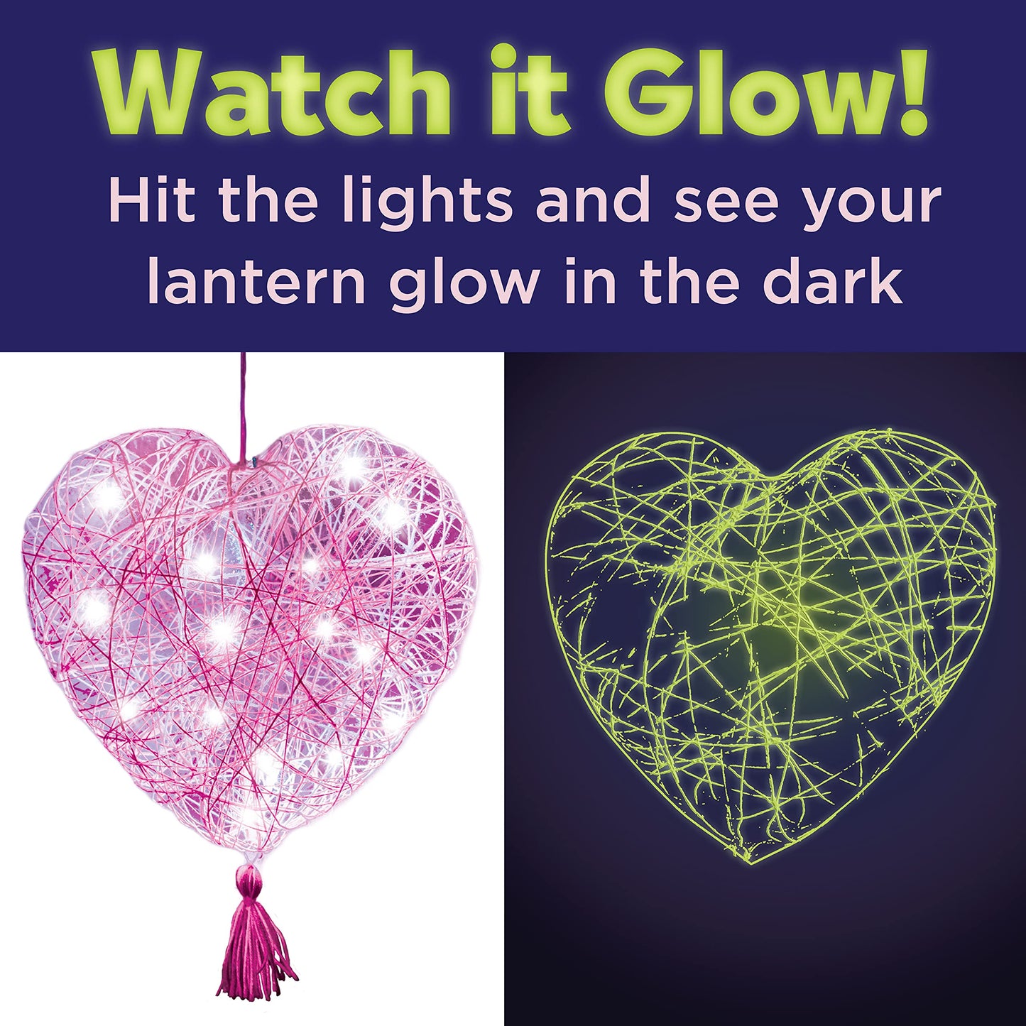 Creativity for Kids String Art Heart Light Kit | Create a Glowing Heart Lantern with Easy String Art | Relaxing DIY Craft & Mindful Activity for Kids and Tweens Everywhere (Ages 8+)