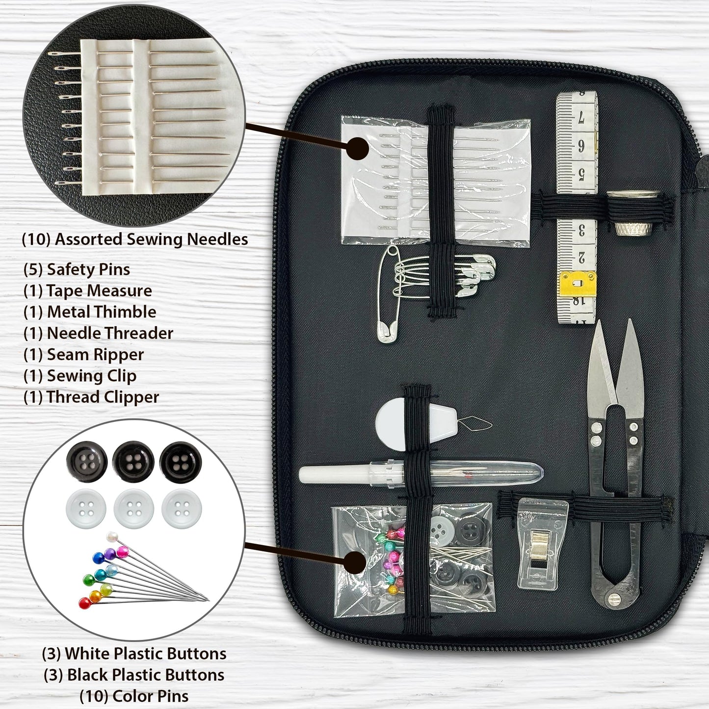 Beginner Hand Sewing Kit with Portable Case – Sewing Supplies for Adults & Kids, 22 Thread Spools, Needles, Scissors, Thimble & Measuring Tape for Home, Travel, Dorm & Emergency Clothing Repairs