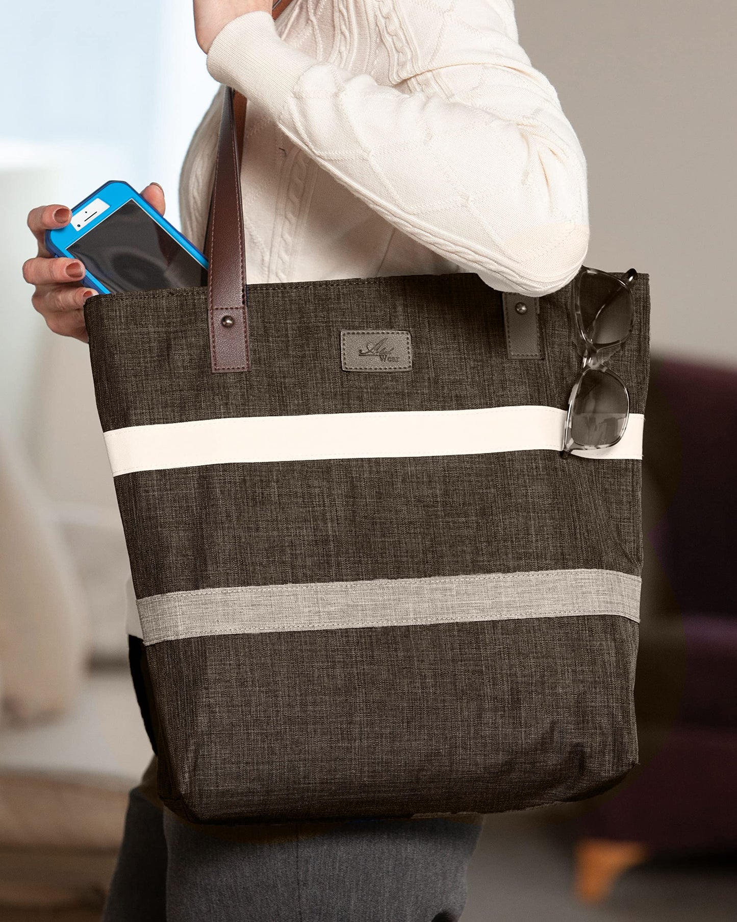 Shoulder Tote Bag Purse Top Handle Satchel Handbag For Women Work College Travel Business Shopping Casual Upgraded (Brown)