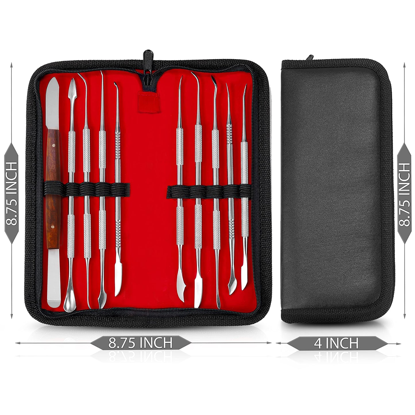 SURGICAL ONLINE Stainless Steel Wax Carvers Set, Pottery & Polymer Clay Tools, Sculpting Kit with Carrying Case