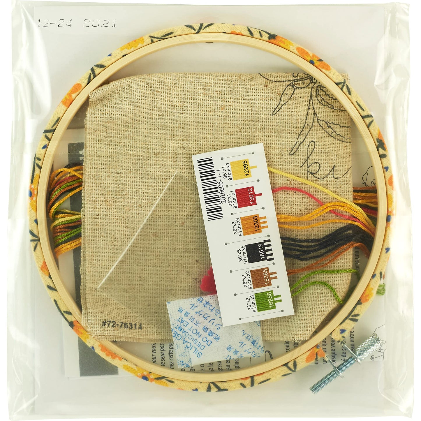 Dimensions 72-76314 Bee Kind Animal Embroidery Starter Kit for Beginners, 6" D, Multicolor, 6pcs