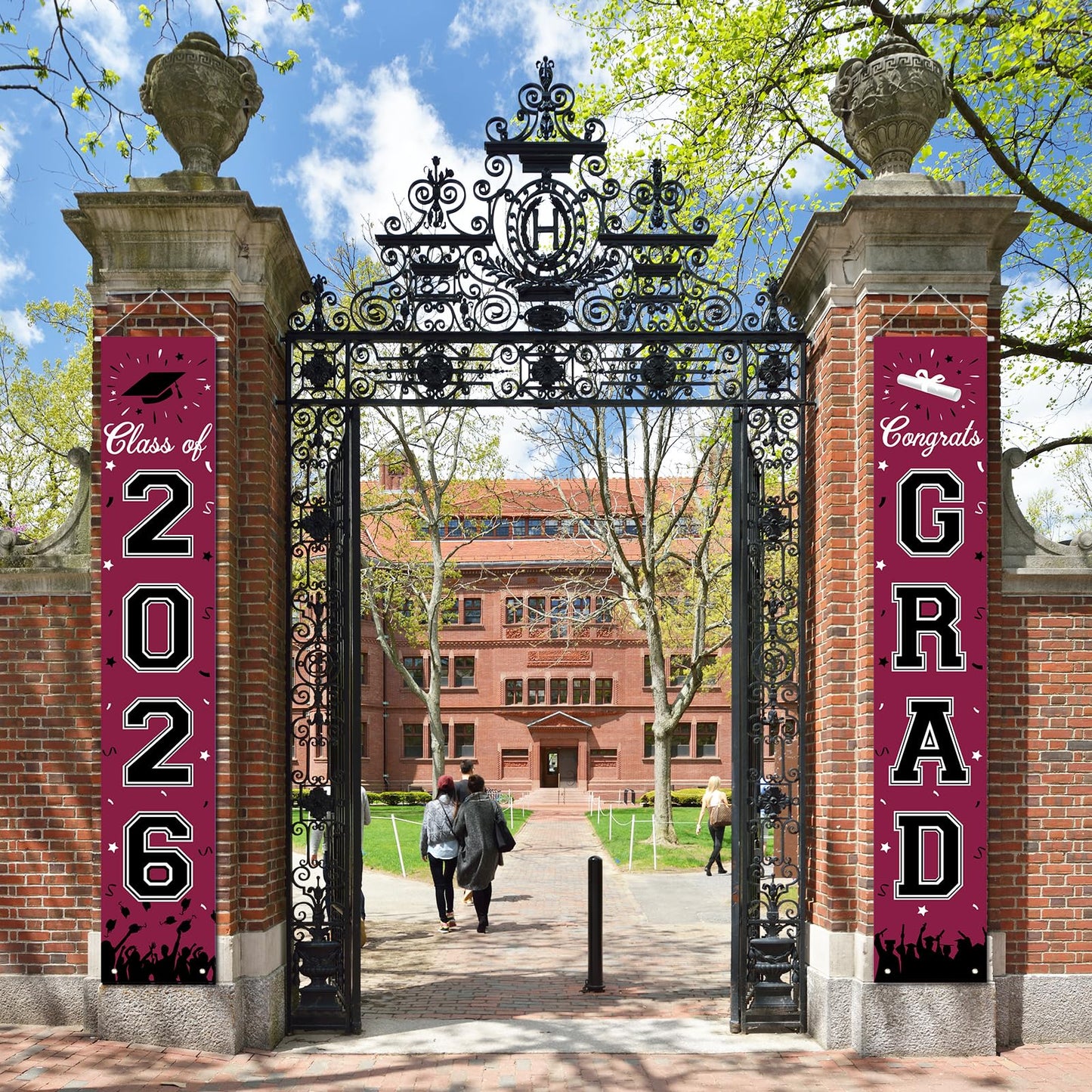 2026 Graduation Decorations, Graduation Banner Class of 2026, Hanging Congratulations/Congrats Grad Banner for Door and Porch, Party Decor - Maroon