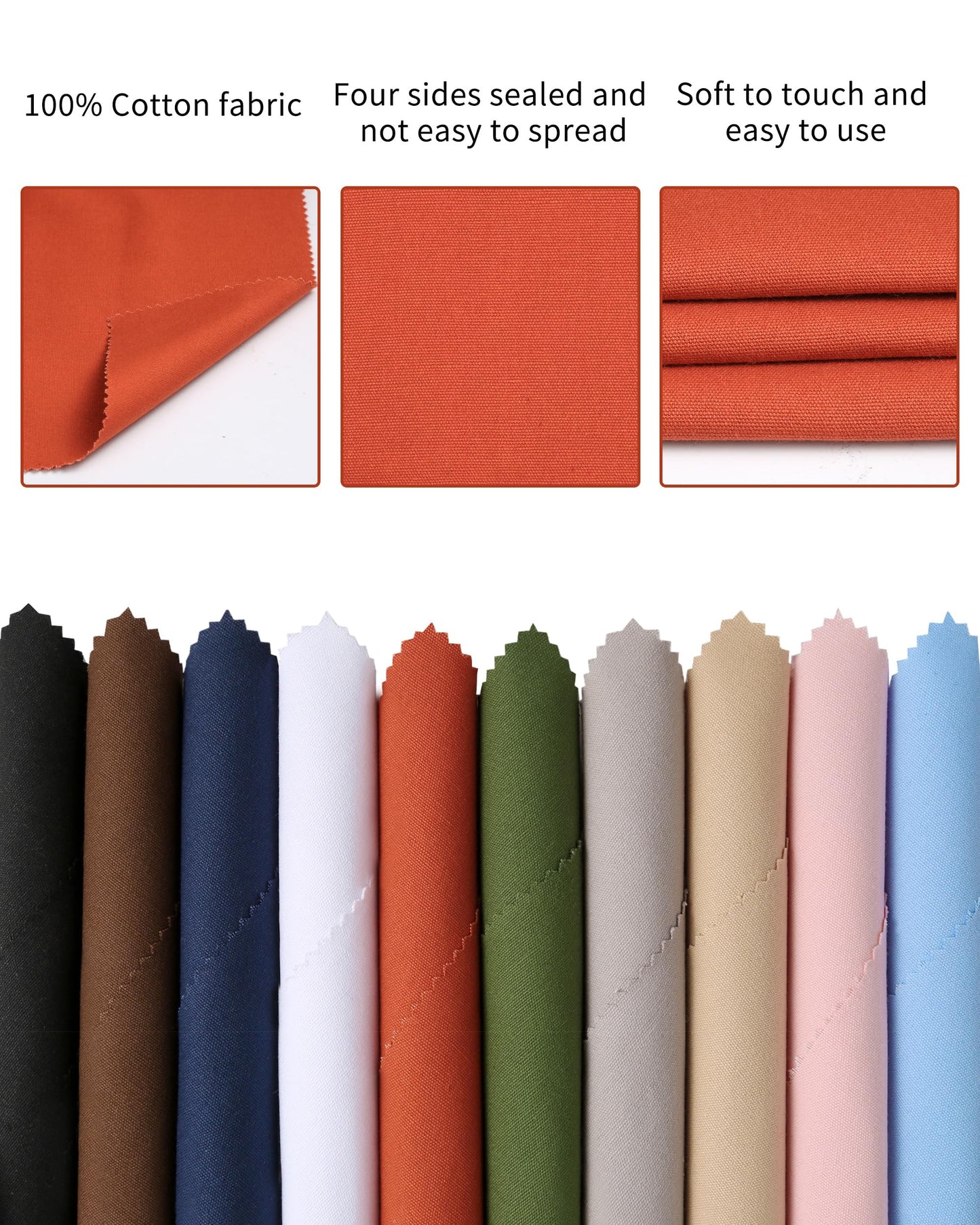 10 Pieces Embroidery Fabric, Including 10 Colors Embroidery Cotton Fabric, 5 Colors Water-Soluble Pens, 7.9 by 7.9 Inch