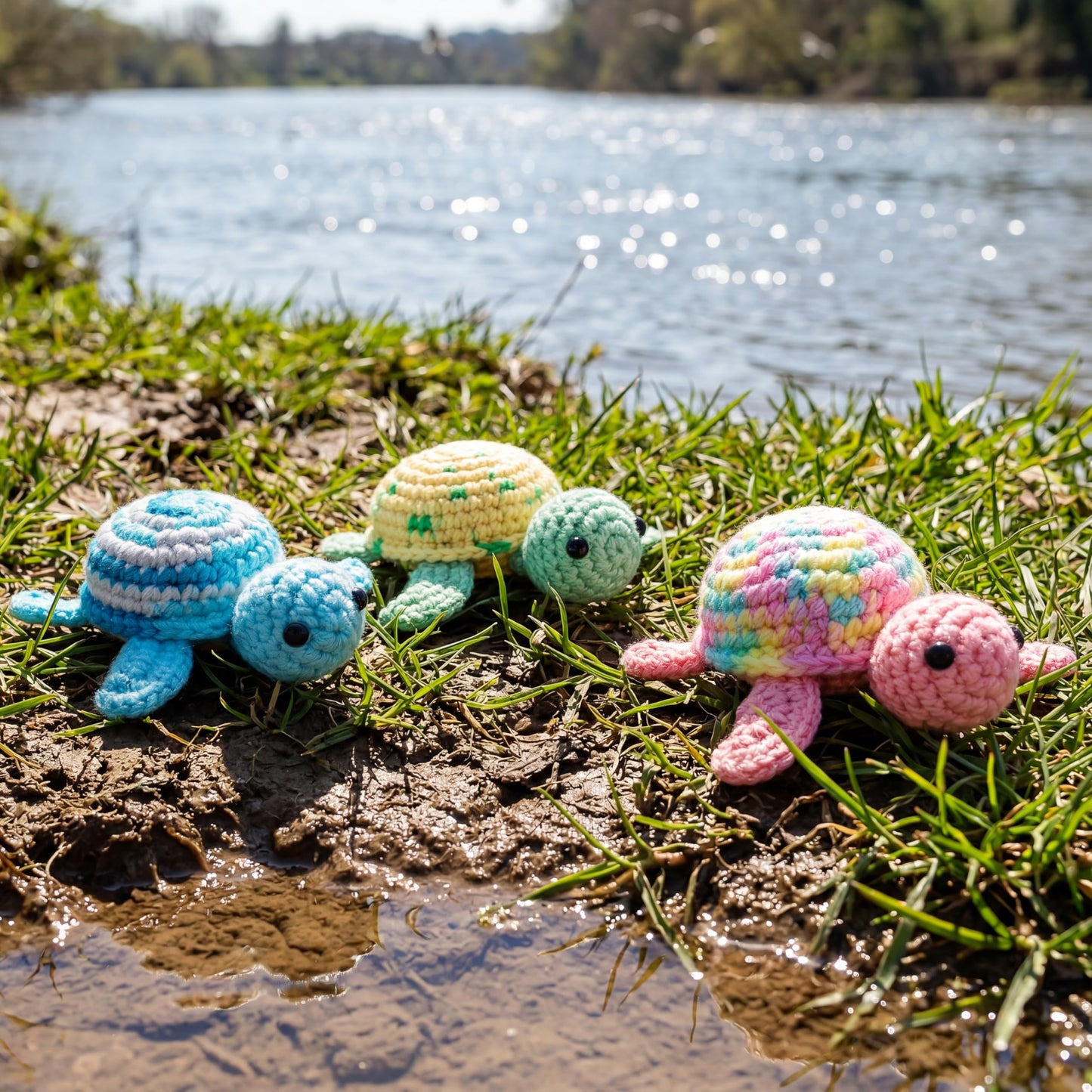 Crochetta Crochet Kit for Beginners, Beginner Crochet Kit for Adults with Step-by-Step Video Tutorials, DIY Crochet Animal Kits Knitting Supplies, 3 Pack Turtle (40%+ Yarn)