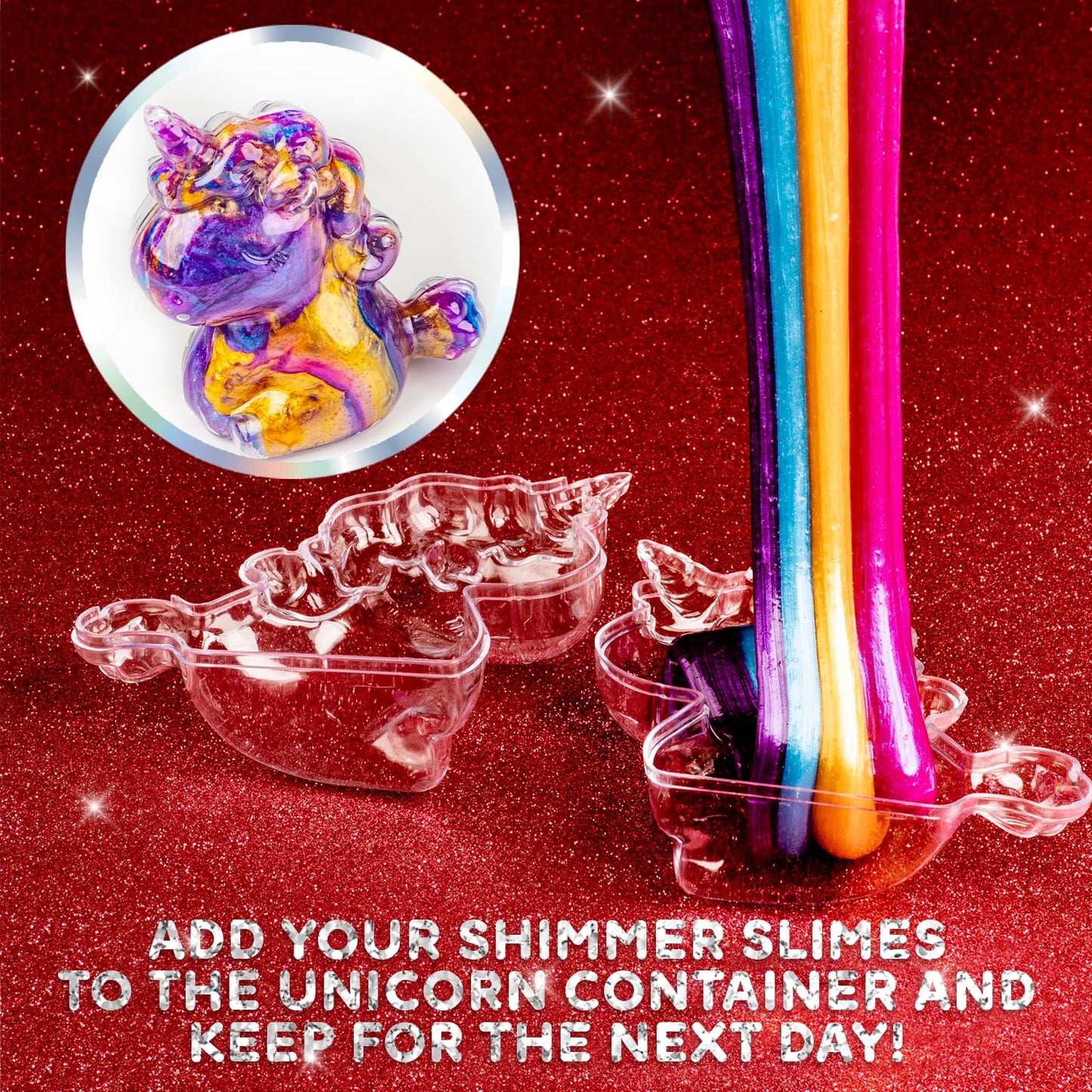 Original Stationery Unicorn Slime Kit for Girls Ages 7–12, DIY Shimmer Slime Set with Glow-in-The-Dark, Pearlescent, Holographic & Glitter Slimes, Creative Craft, Easter & Birthday Gift for Kids