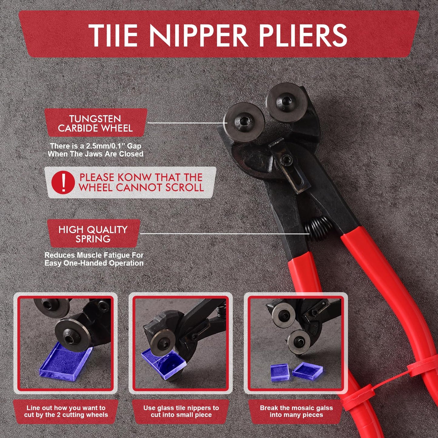 Glass Cutter, Glass Cutting Tool with Tile Nippers for Stained Glass Tiles Mosaic Cutting