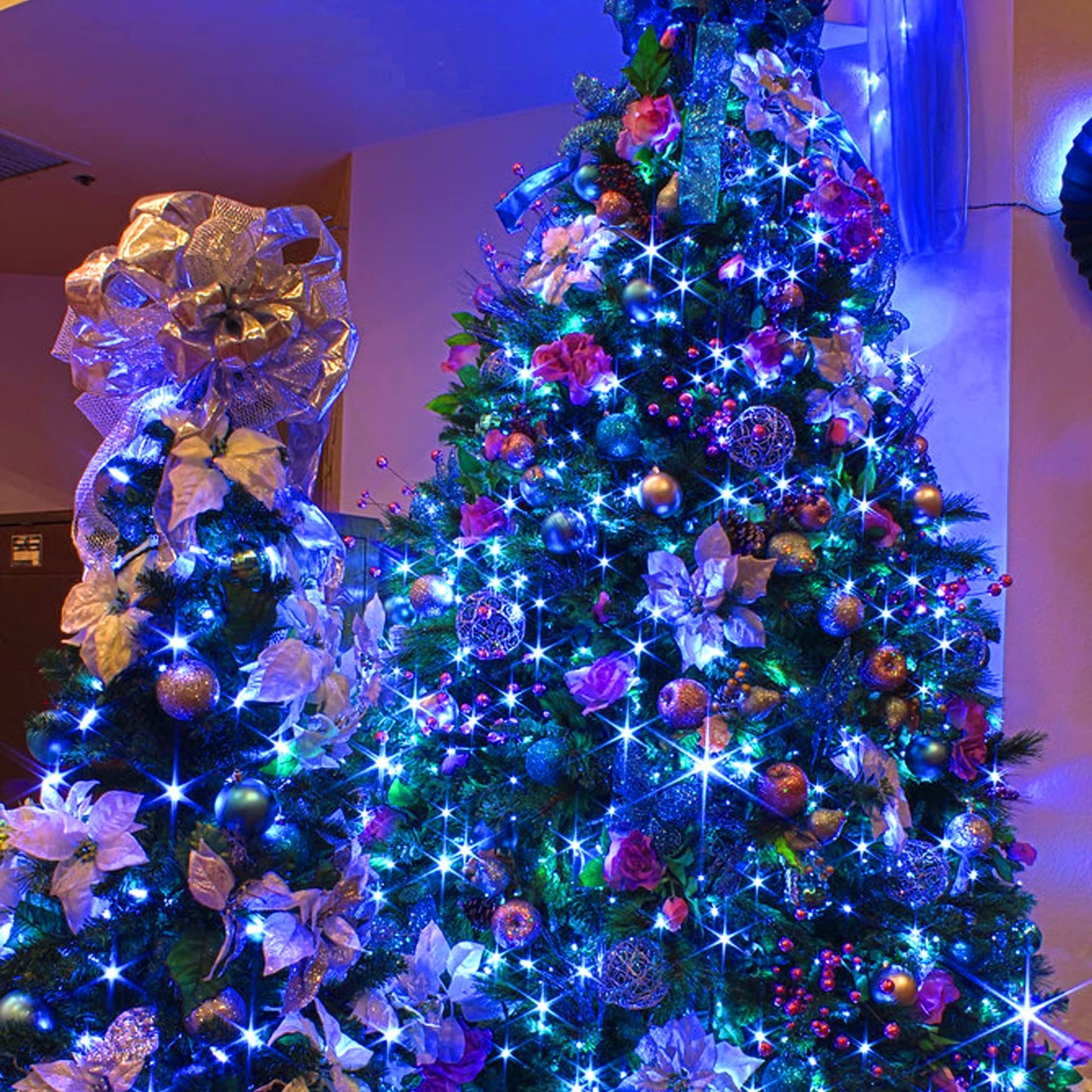 Blue Christmas Lights, 20FT 100 Count Incandescent Christmas Mini Tree String Lights, Waterproof Christmas Decorations for Outdoor Indoor Xmas Patio Home Party Garden Yard Decor