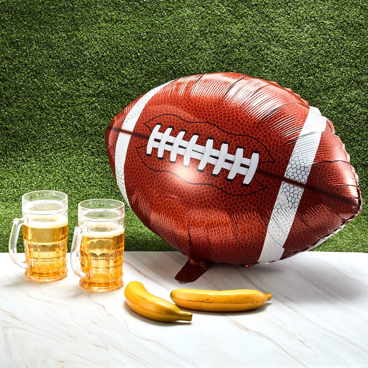 Football Balloons Football Party Balloons Football Shaped Aluminum Foil Balloons for Sport Themed Football Themed Birthday Party Decor, 26 Inch(4 Pieces)