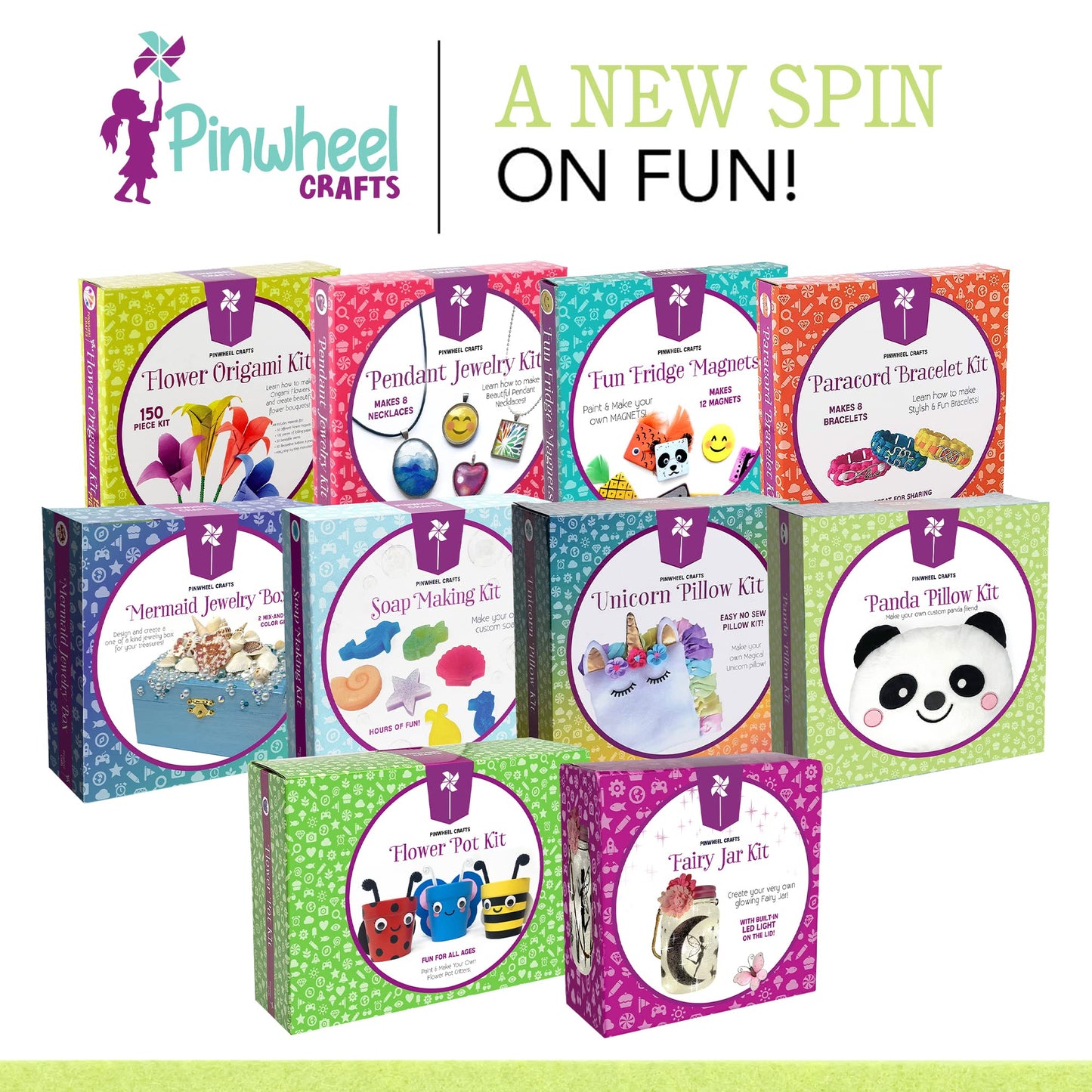 Pinwheel Crafts Beginner Sewing Kit for Kids 8-12 - Easy DIY Panda Pillow Kit - Learn to Sew - Kids Sewing Craft Gifts - Make Your Own Stuffed Animal Panda Plush Toy