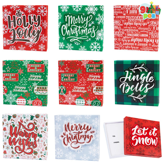 JOYIN 9 PCS Christmas Card Holders Gift Boxes, Square Gift Card Boxes for Holiday, Cash Holder Gift Boxes, Christmas Candy Wrapping Paper, Gift Extra-Special