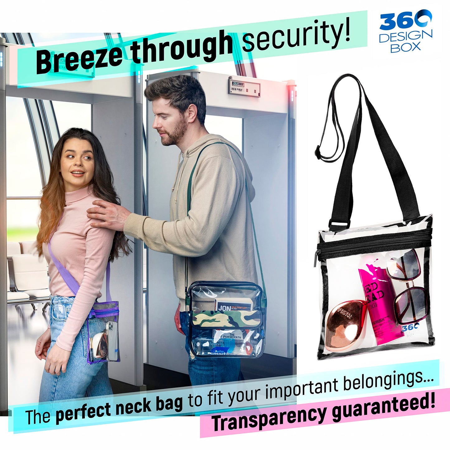 Clear Bag for Stadium Events | Small Clear Purses for Women Stadium Crossbody under 12x6x12 Concert, Festival, Games Approved