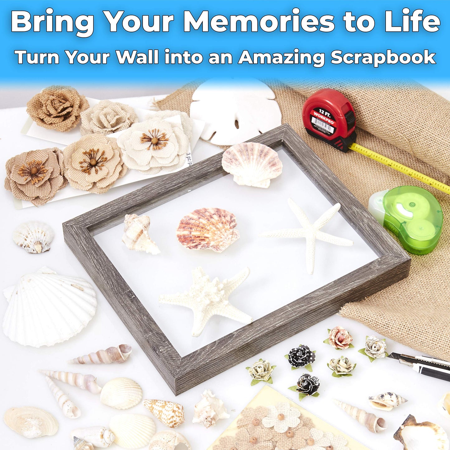 Real Wood 8x10 Shadow Box Frame 1pk. Genuine Hardwood Display with Real Glass. Best Shadowbox to Showcase Photos, Tickets, Wedding Bouquets, CDs, Medals, Awards, Seashells and Insects.